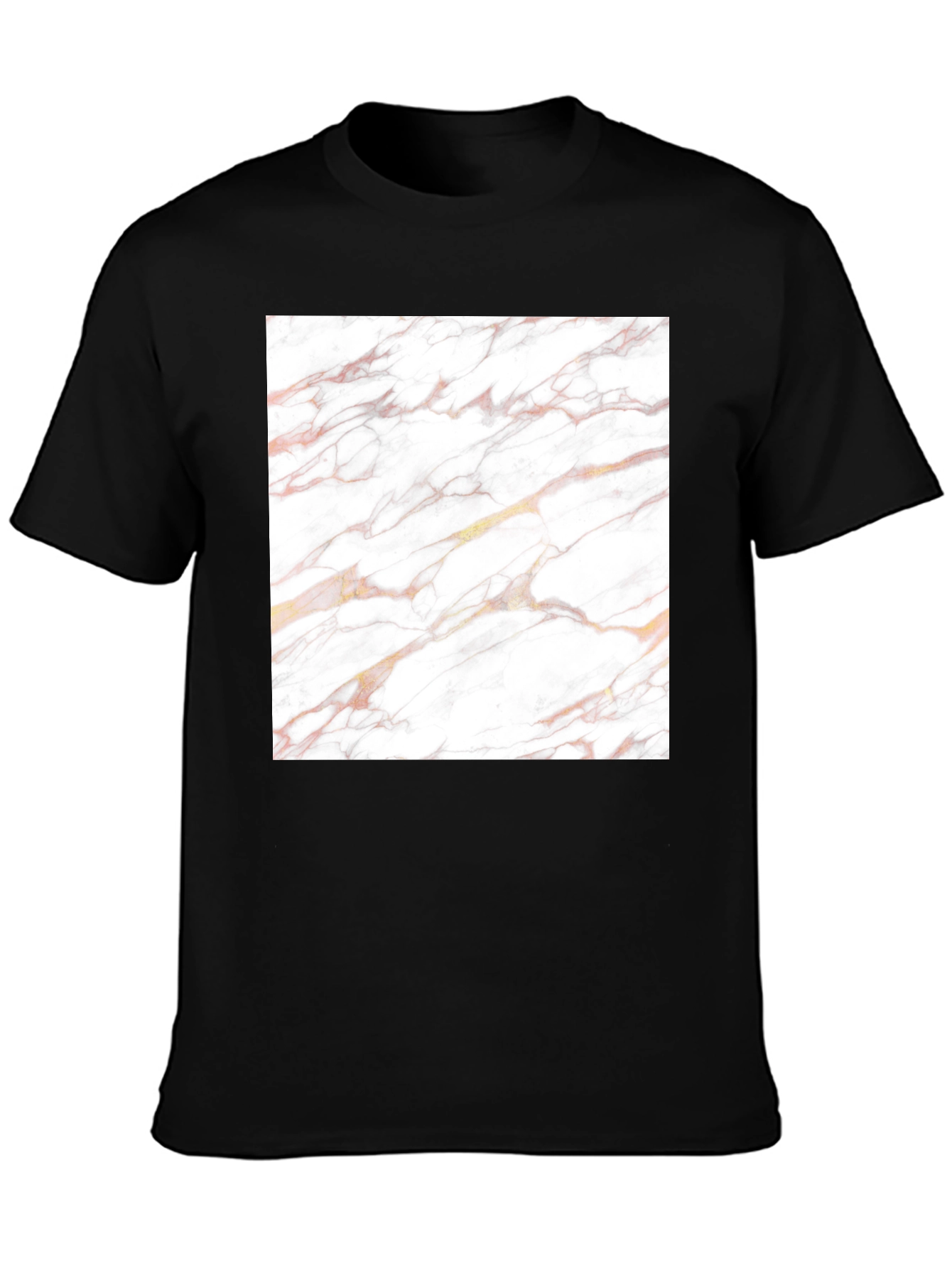 Marble Texture Graphic Black Tee