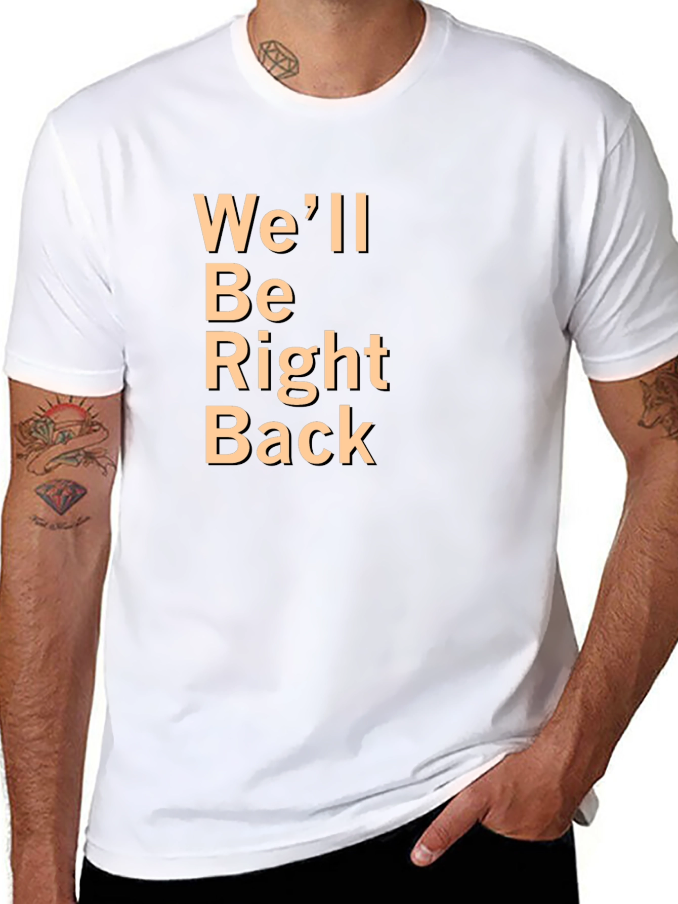 Well Be Right Back Black T-Shirt