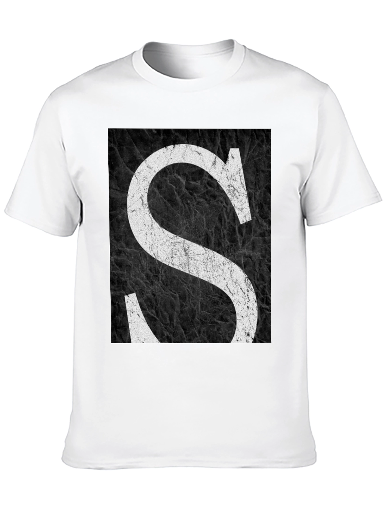Letter S Black Grunge Tee