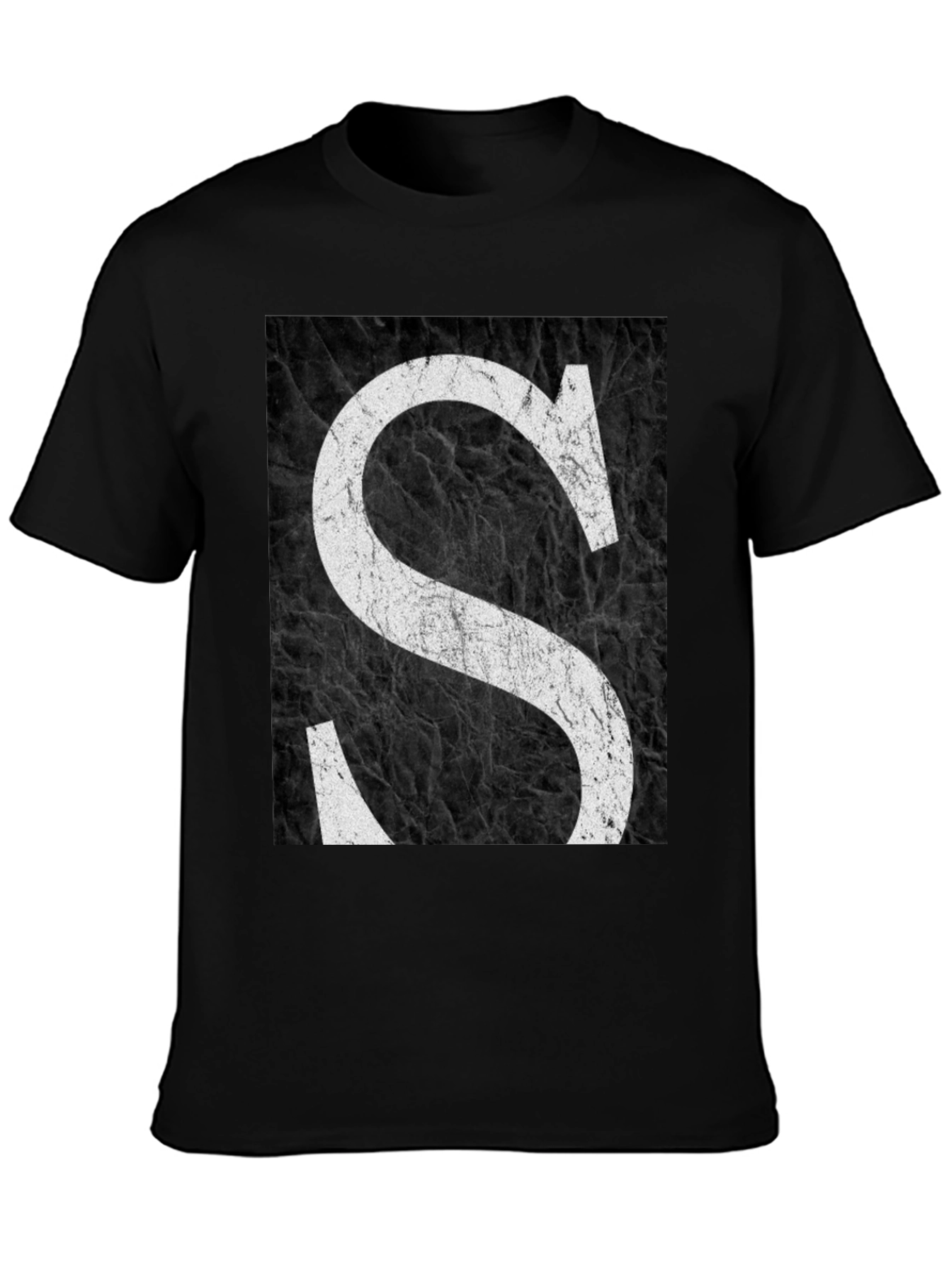 Letter S Black Grunge Tee