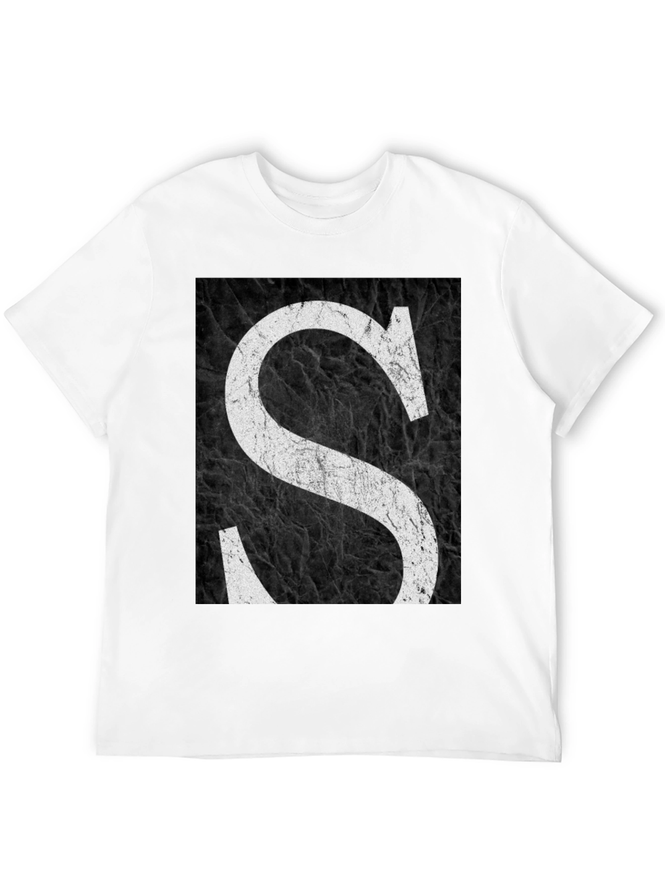 Letter S Black Grunge Tee