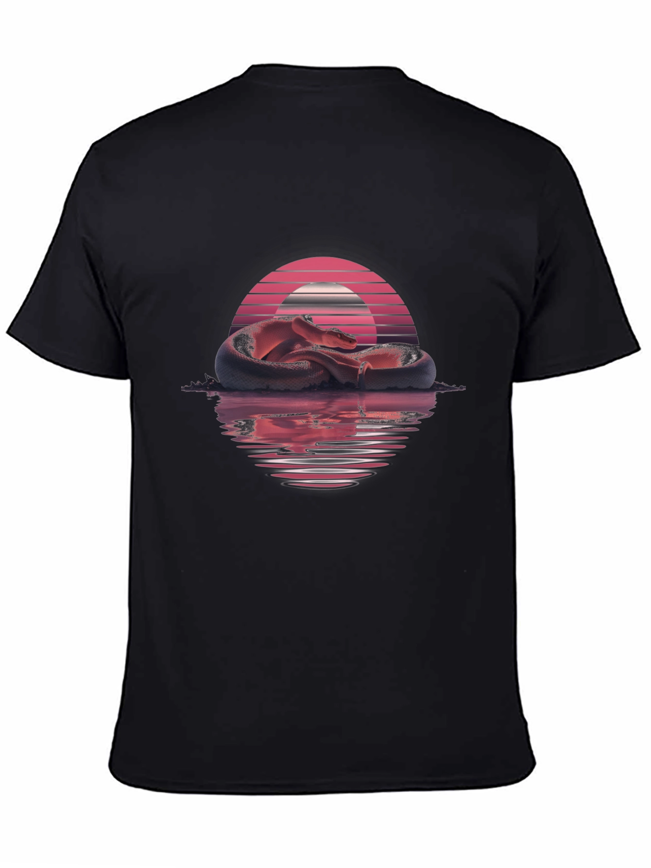 Synthwave Snake Graphic Tee - Retro Serpent T-Shirt
