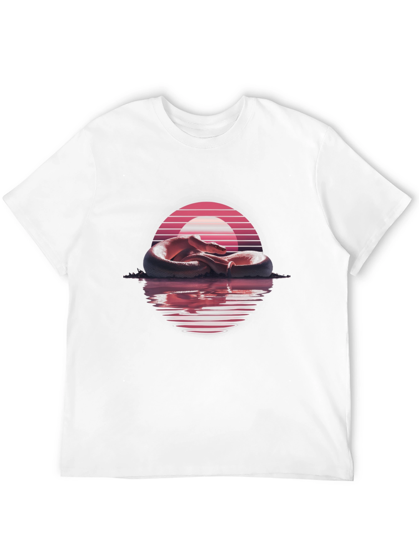 Synthwave Snake Graphic Tee - Retro Serpent T-Shirt