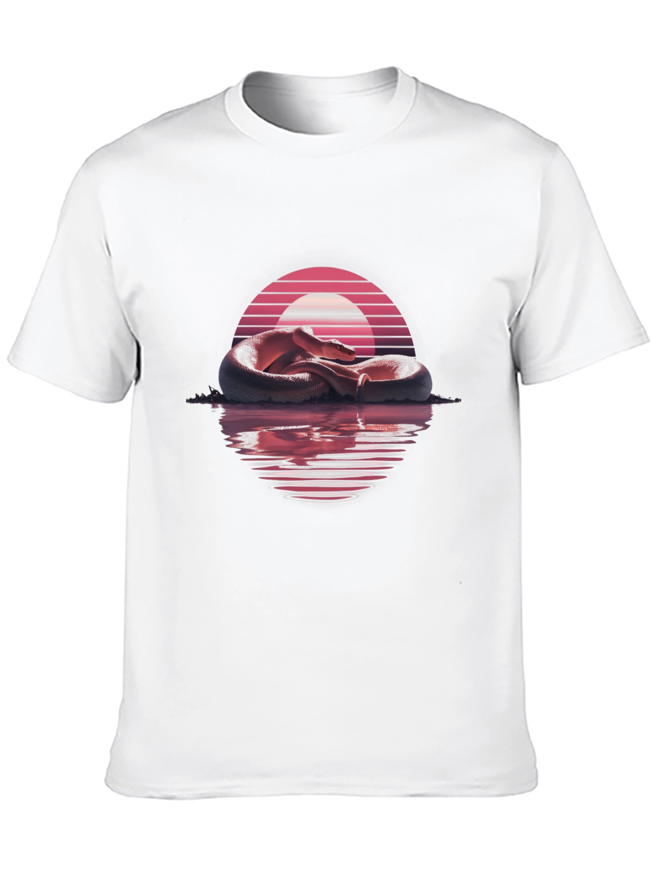 Synthwave Snake Graphic Tee - Retro Serpent T-Shirt