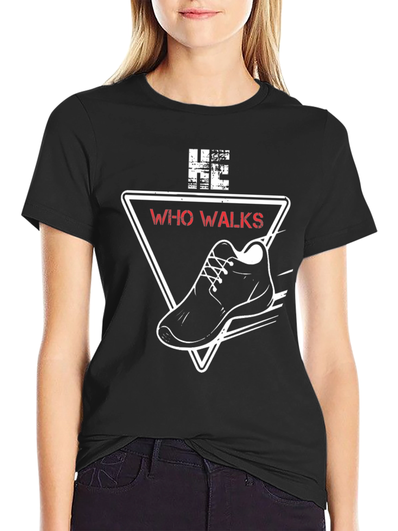 Who Walks Graphic Tee - Mens Black T-Shirt