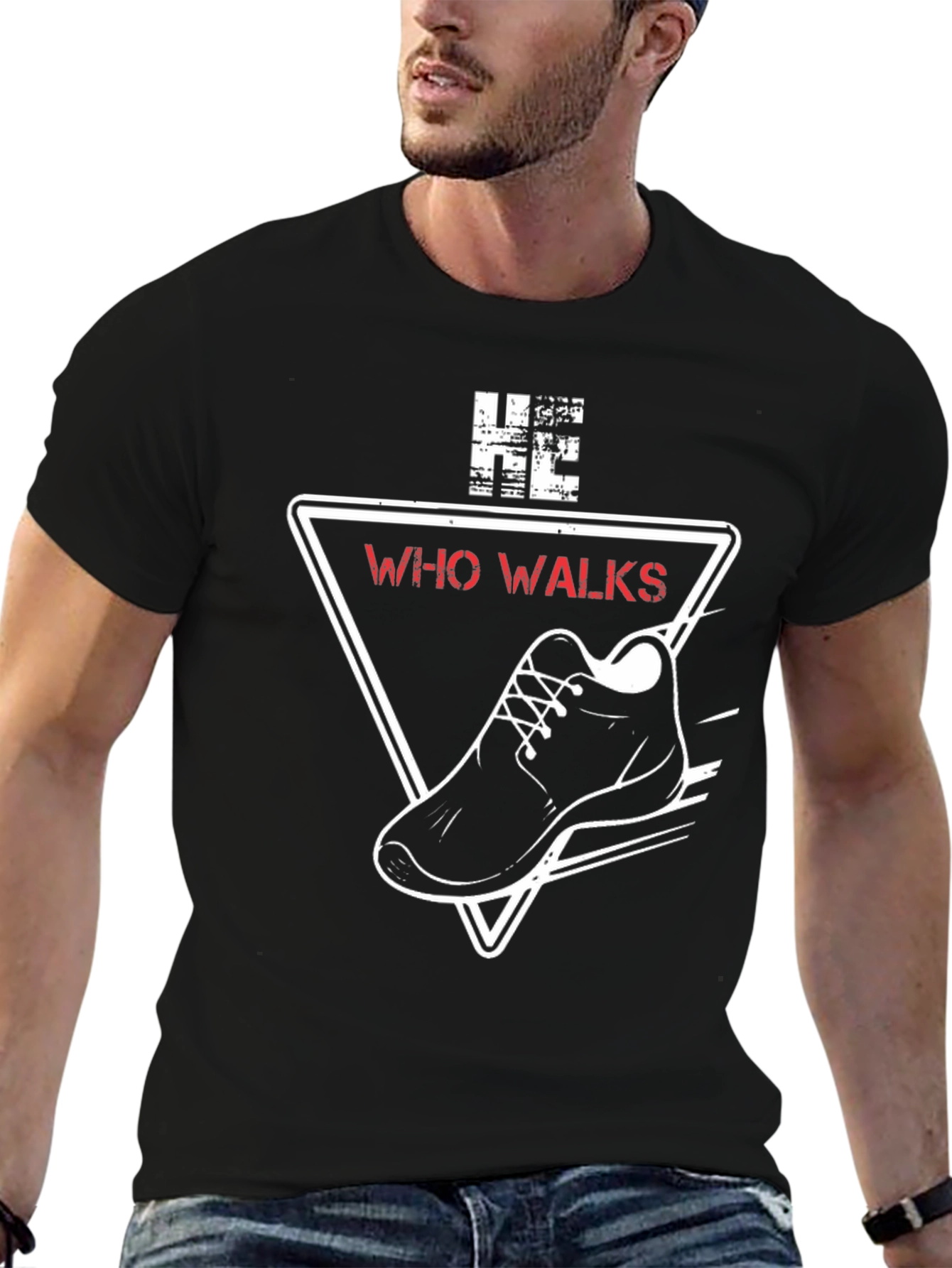 Who Walks Graphic Tee - Mens Black T-Shirt
