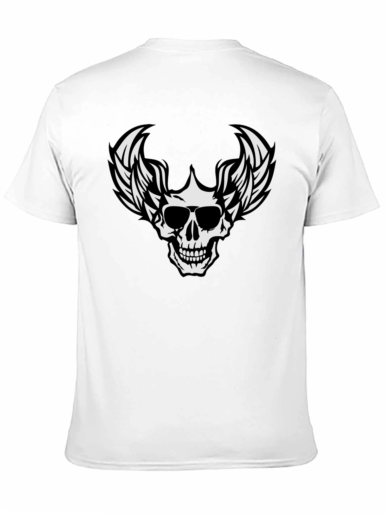 Black Skull Winged T-Shirt Graphic Tee