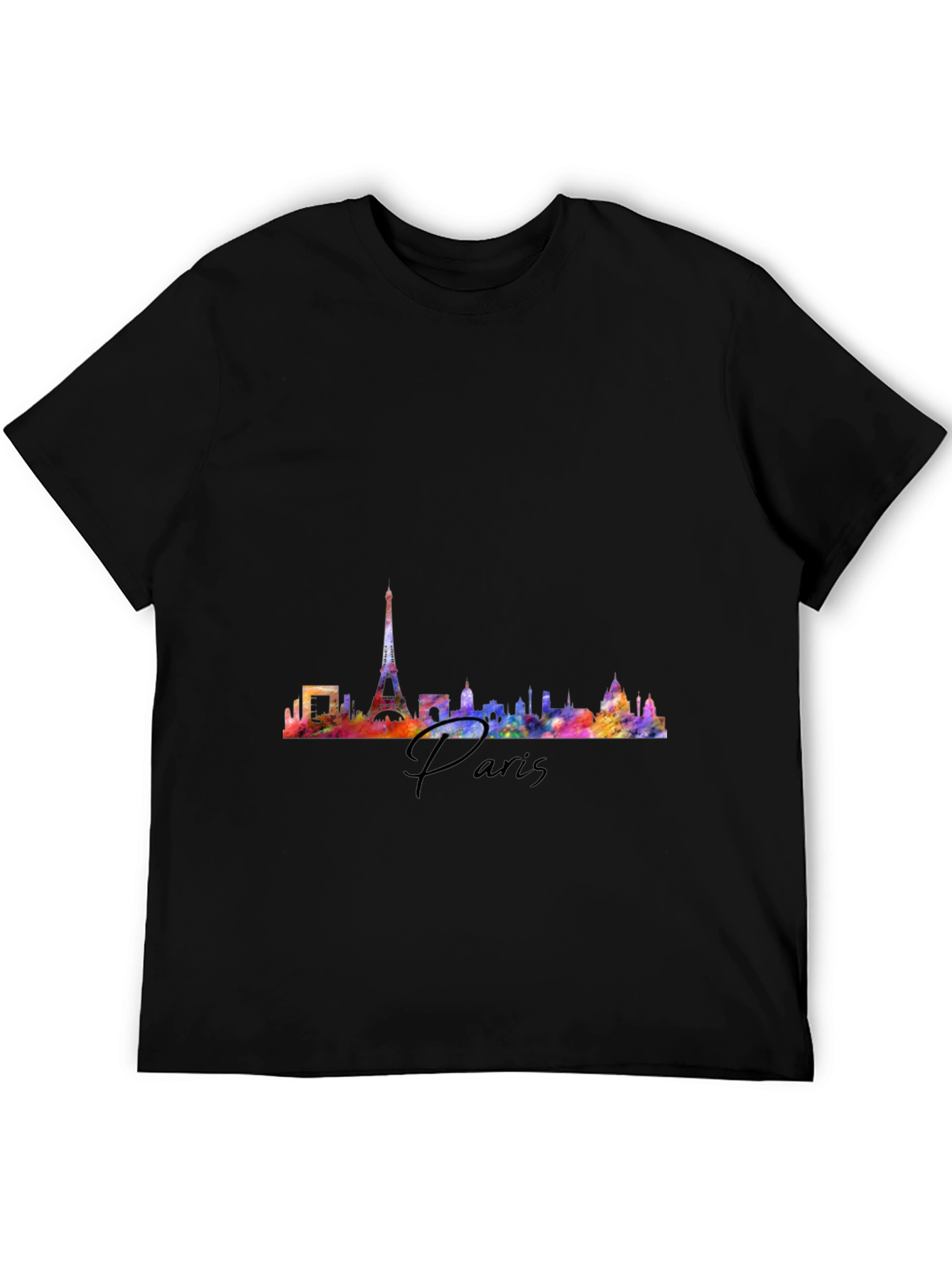 Paris Skyline Graphic Tee - Black