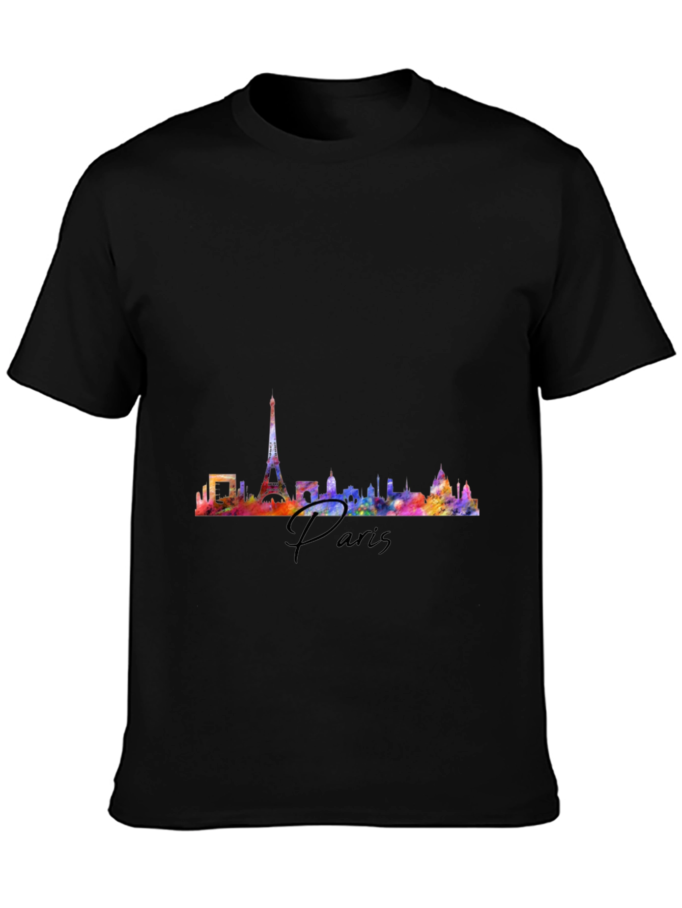 Paris Skyline Graphic Tee - Black