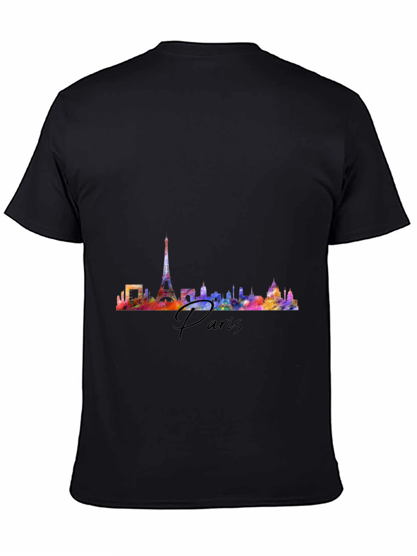 Paris Skyline Graphic Tee - Black
