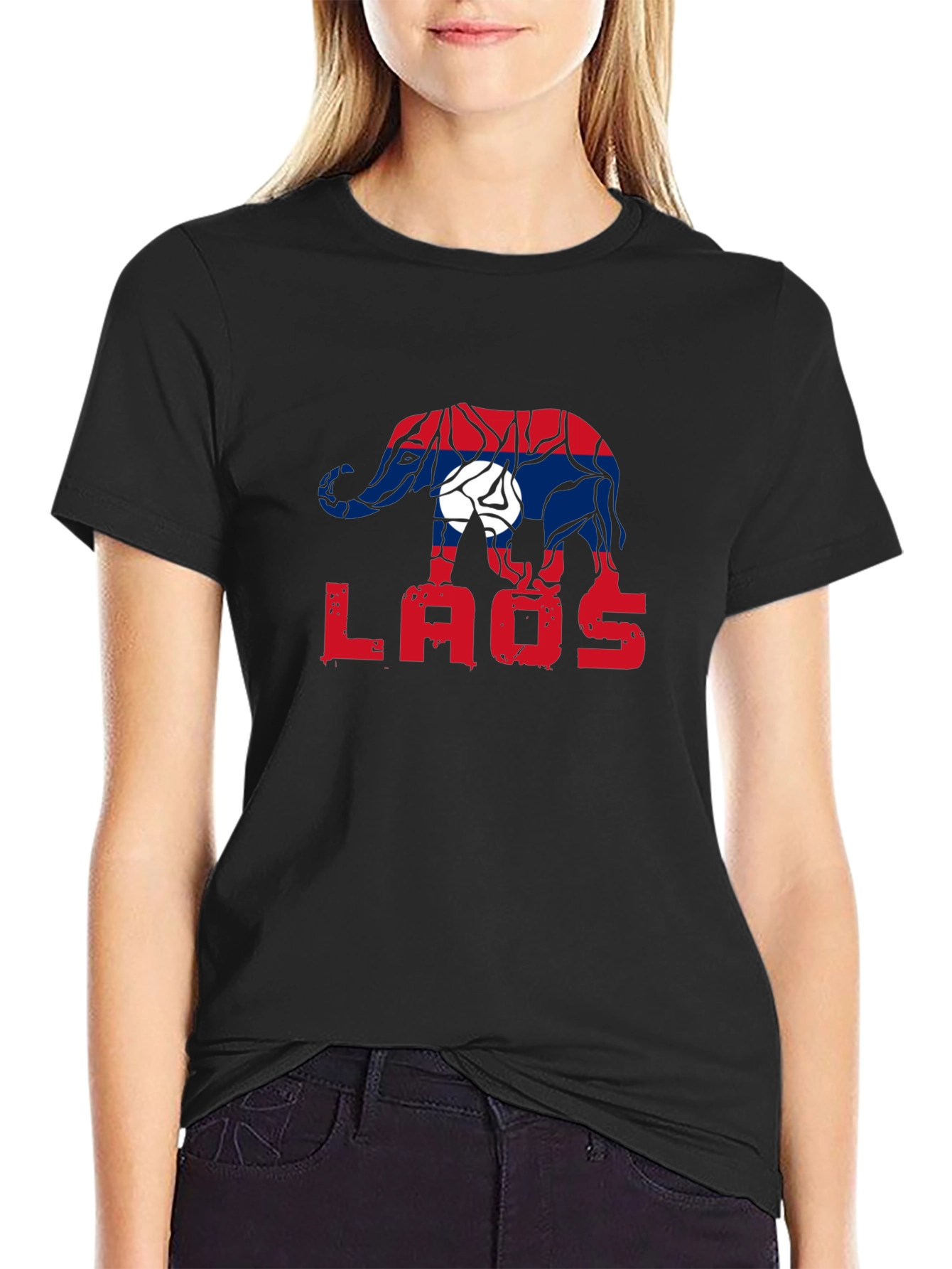 Laos Elephant Flag Graphic Tee