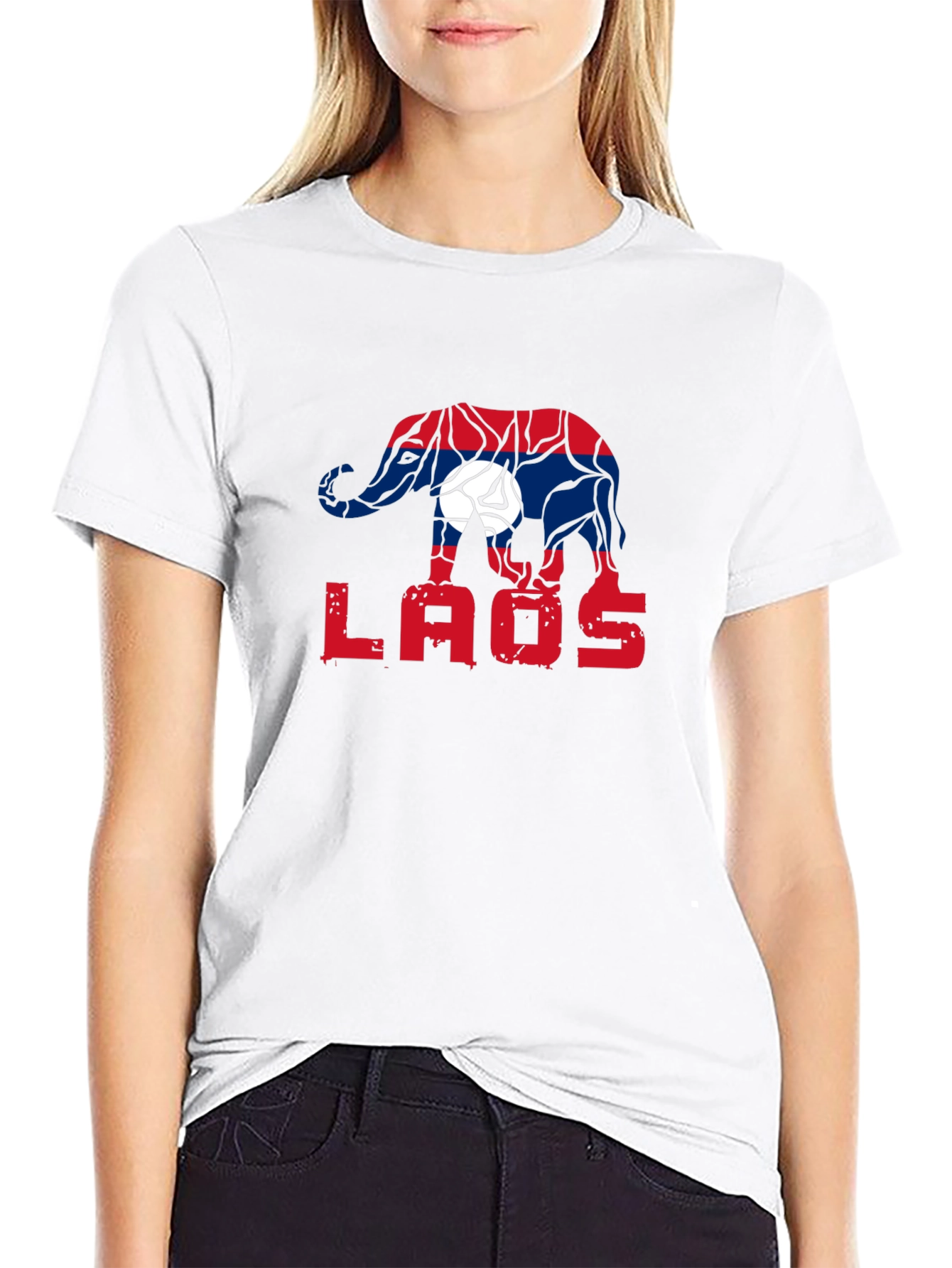 Laos Elephant Flag Graphic Tee