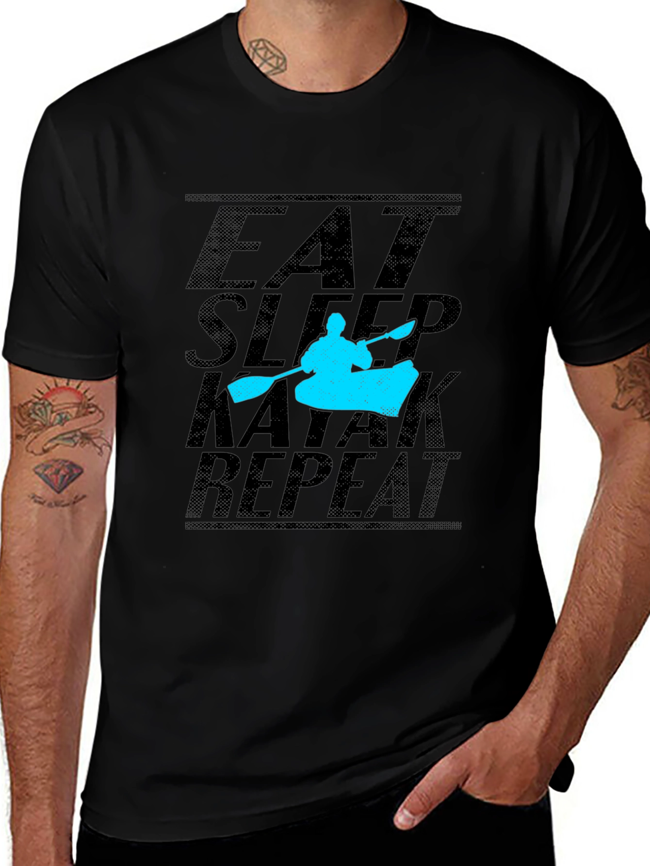 Eat Sleep Kayak Repeat Graphic Tee