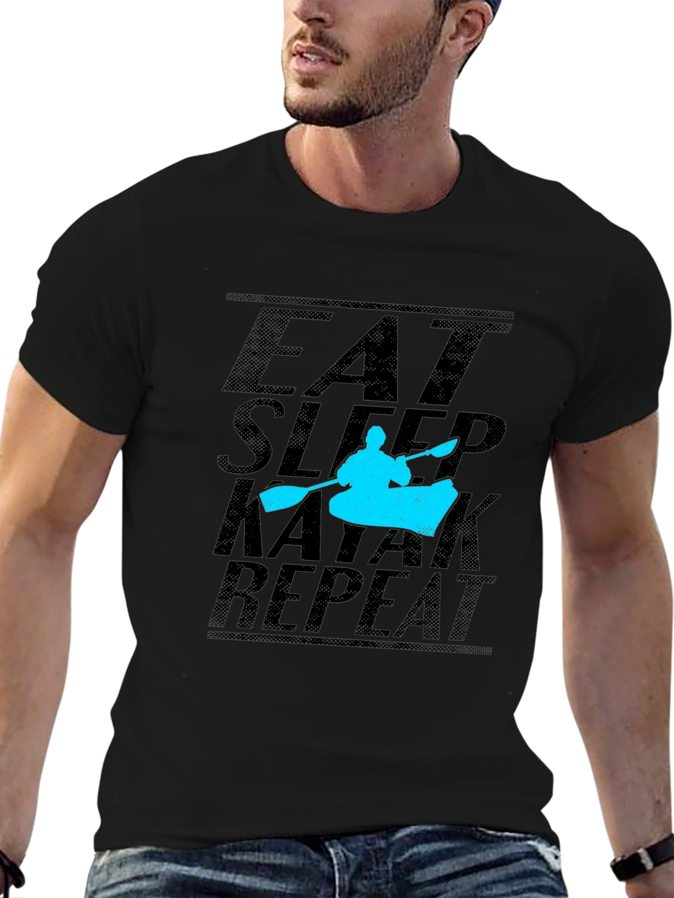Eat Sleep Kayak Repeat Graphic Tee