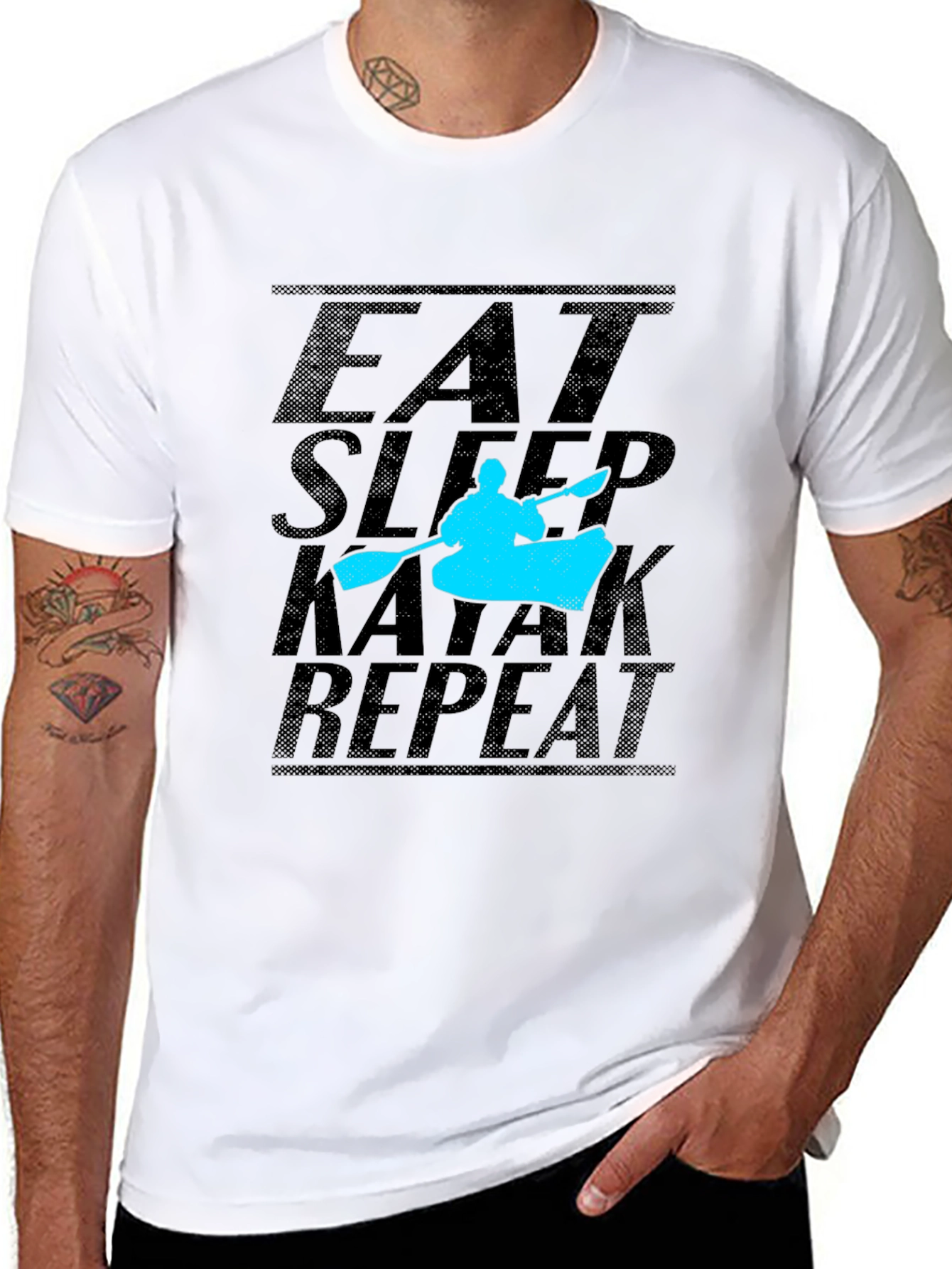 Eat Sleep Kayak Repeat Graphic Tee