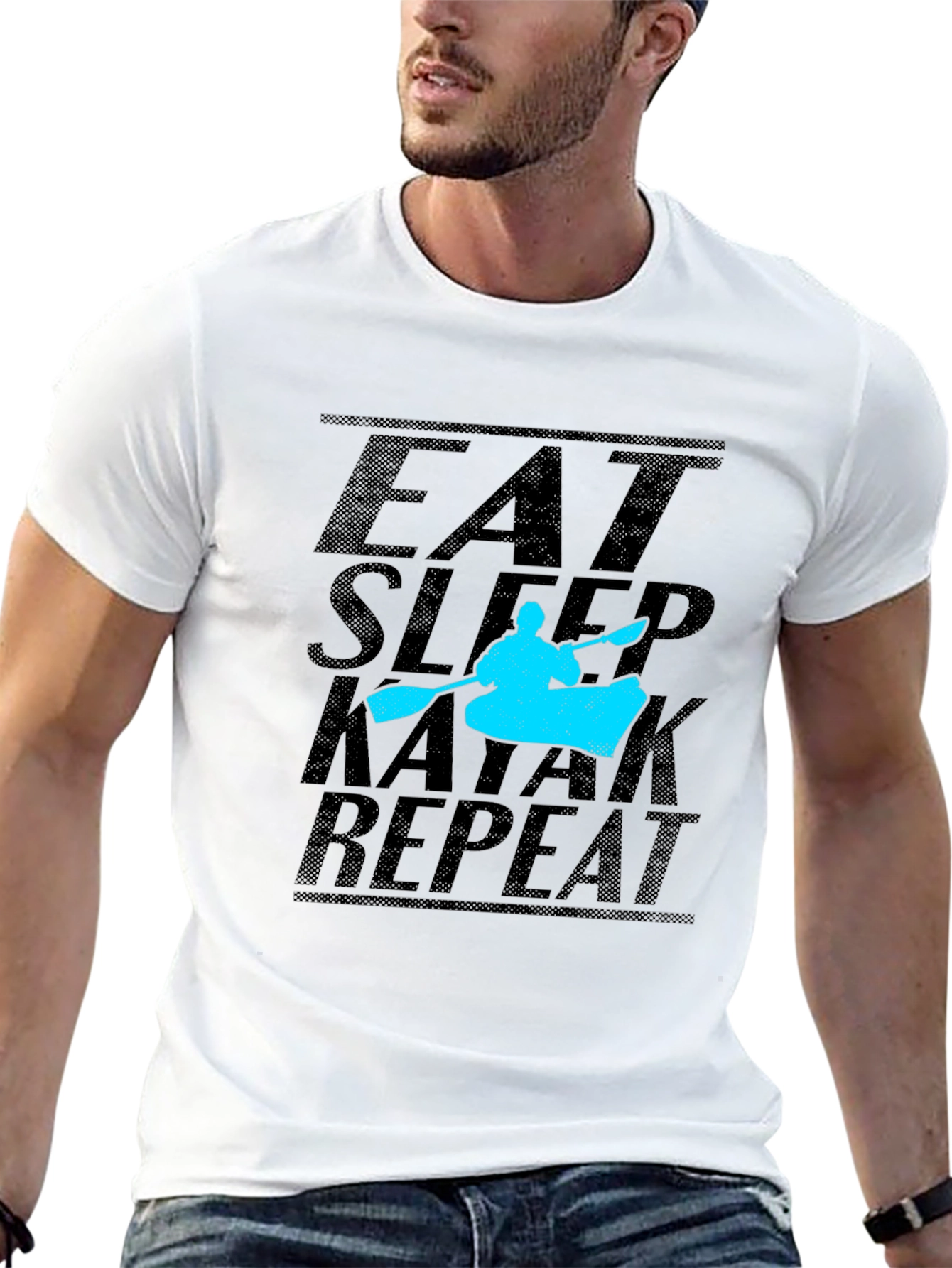 Eat Sleep Kayak Repeat Graphic Tee