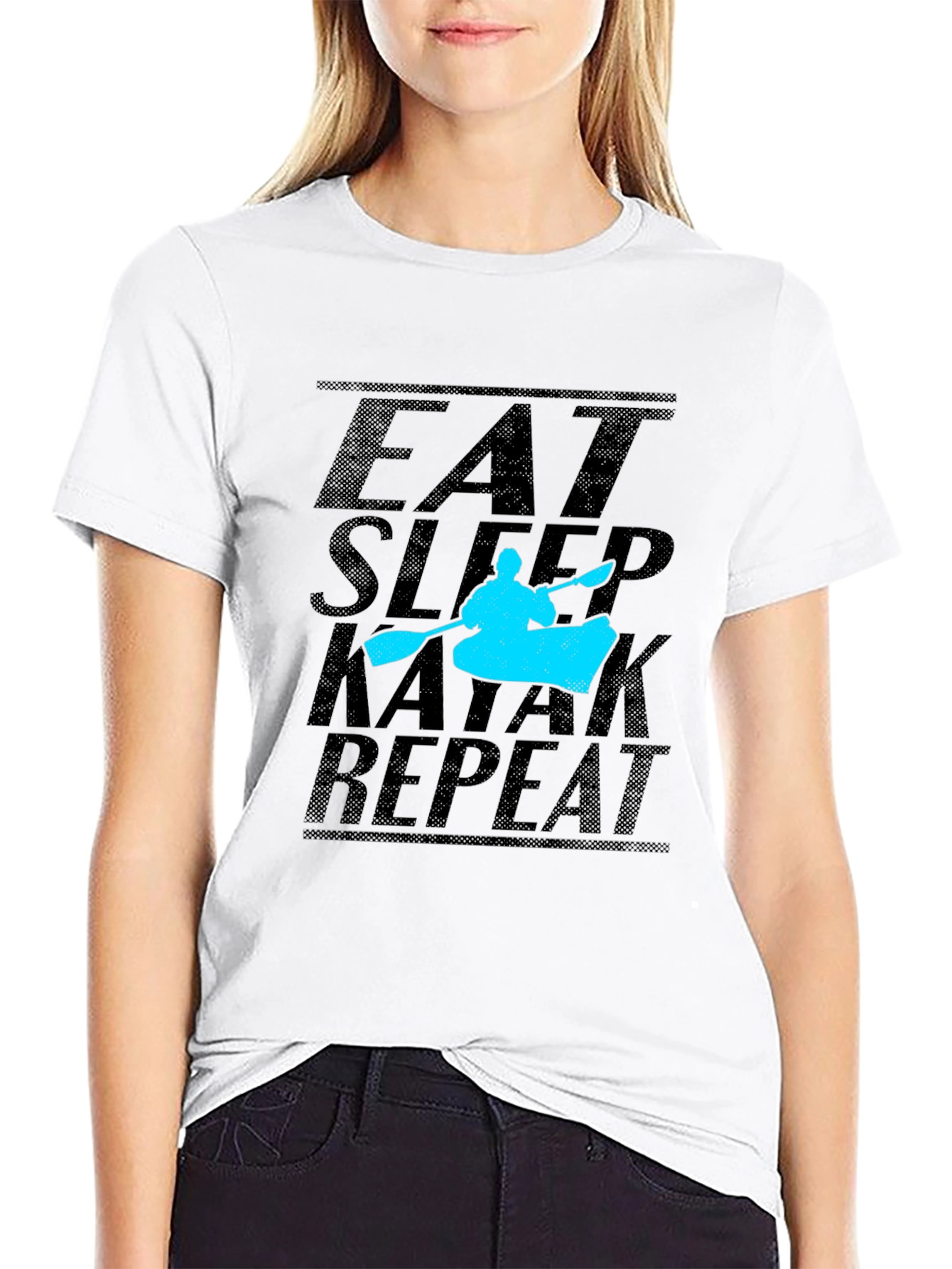 Eat Sleep Kayak Repeat Graphic Tee
