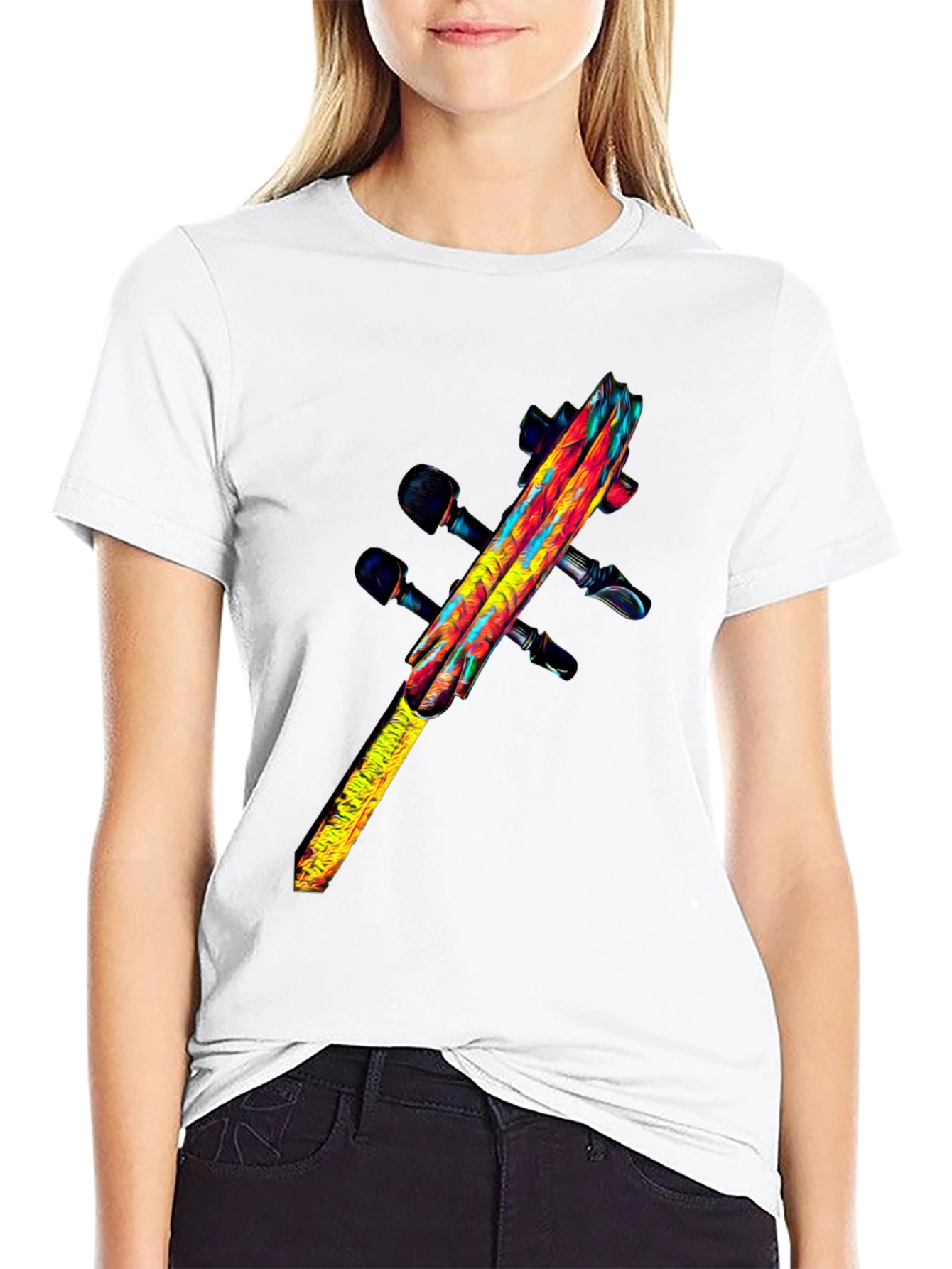 Abstract Violin Graphic Tee