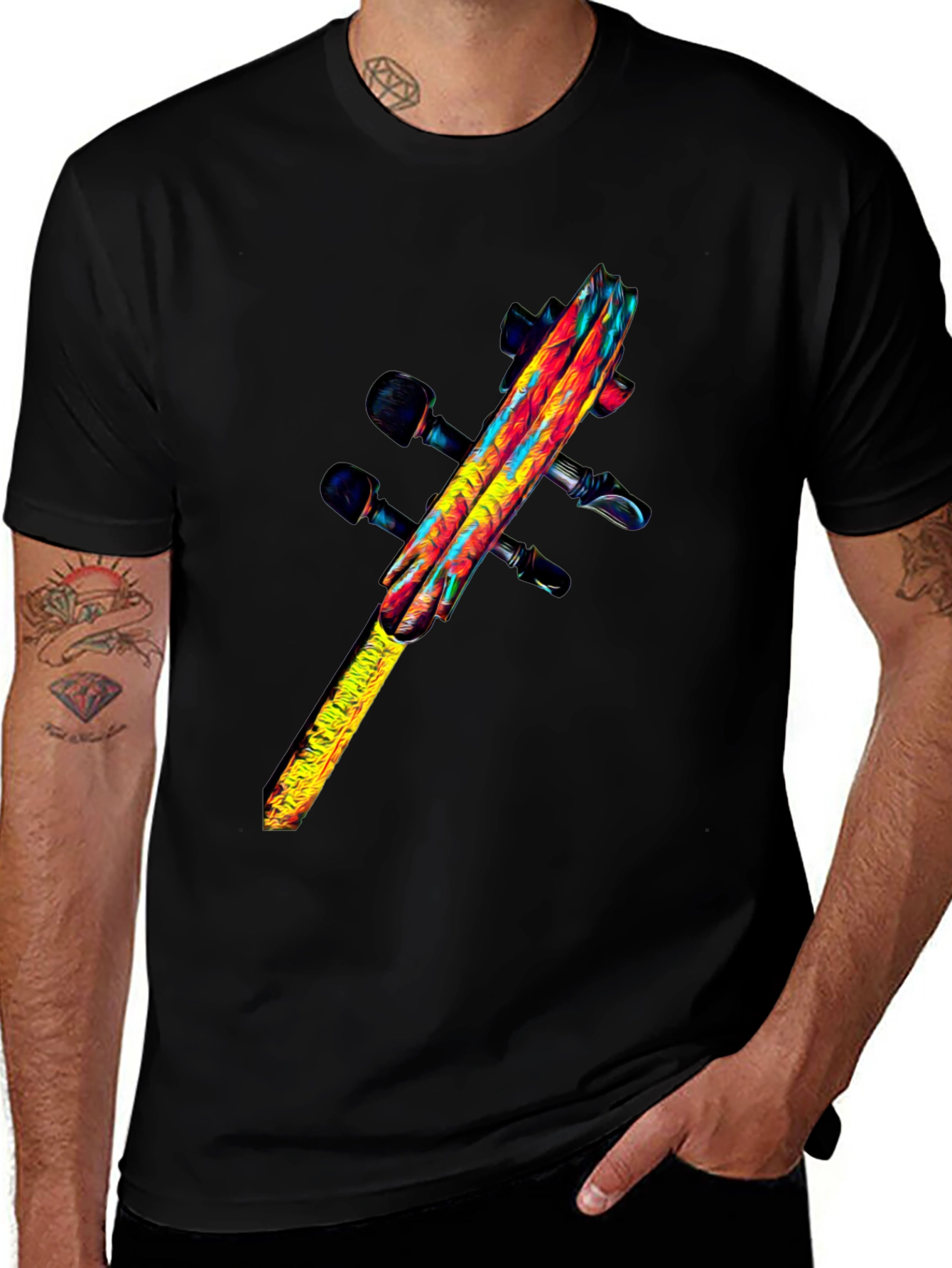 Abstract Violin Graphic Tee
