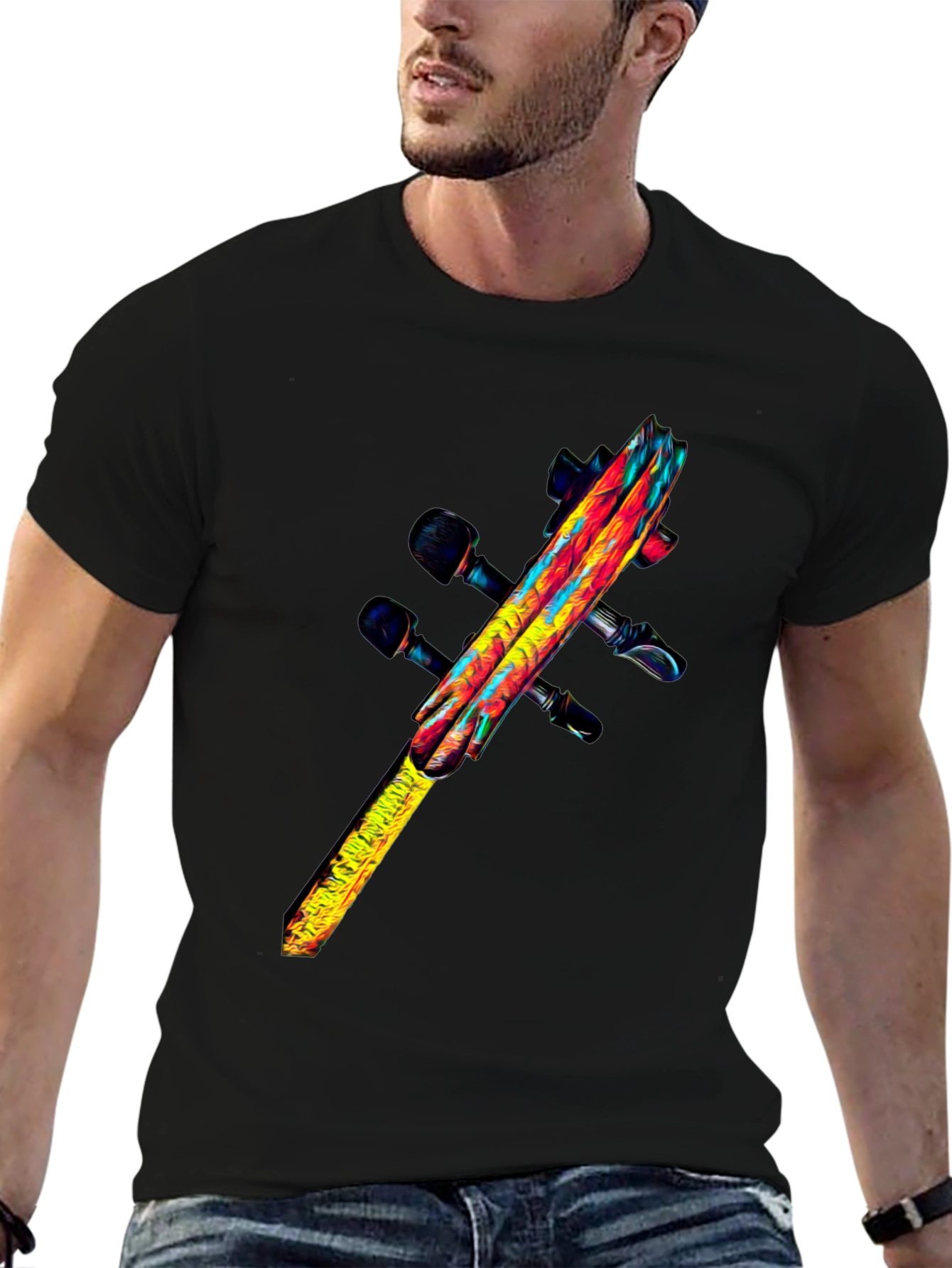 Abstract Violin Graphic Tee