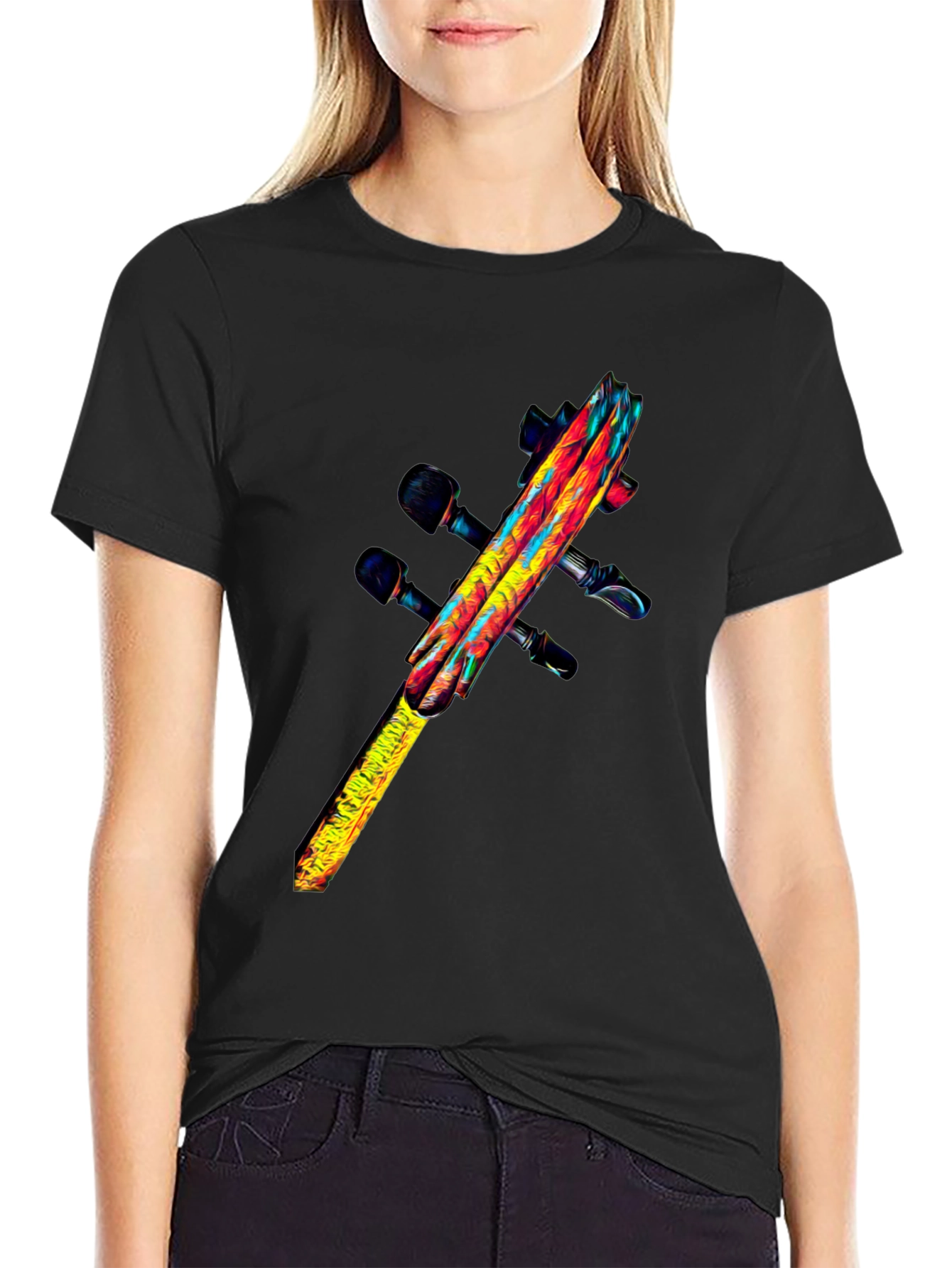 Abstract Violin Graphic Tee