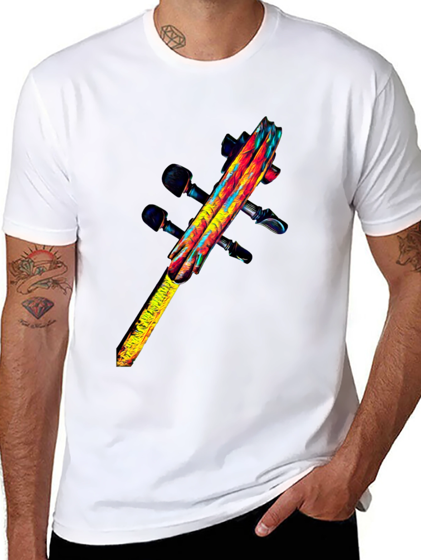 Abstract Violin Graphic Tee