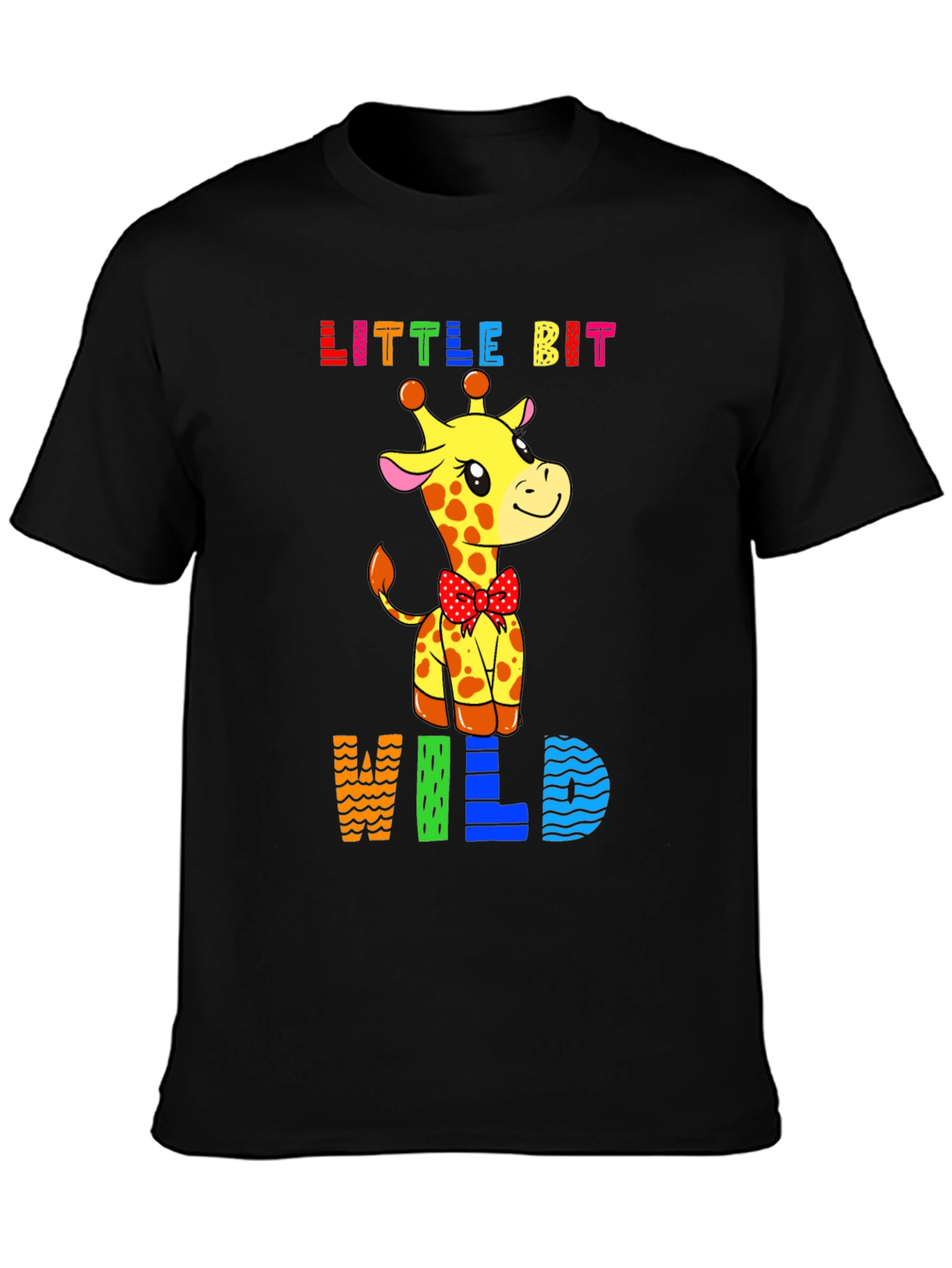 Cute Giraffe Little Bit Wild Graphic Tee