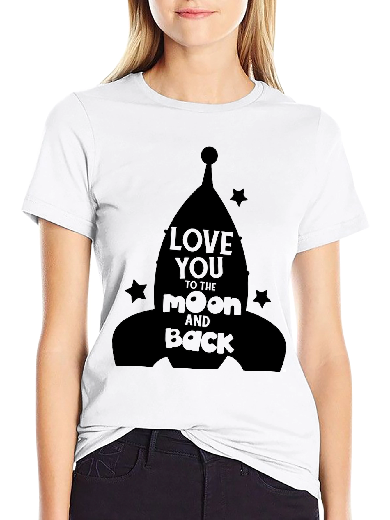 Love You to the Moon and Back Black T-Shirt