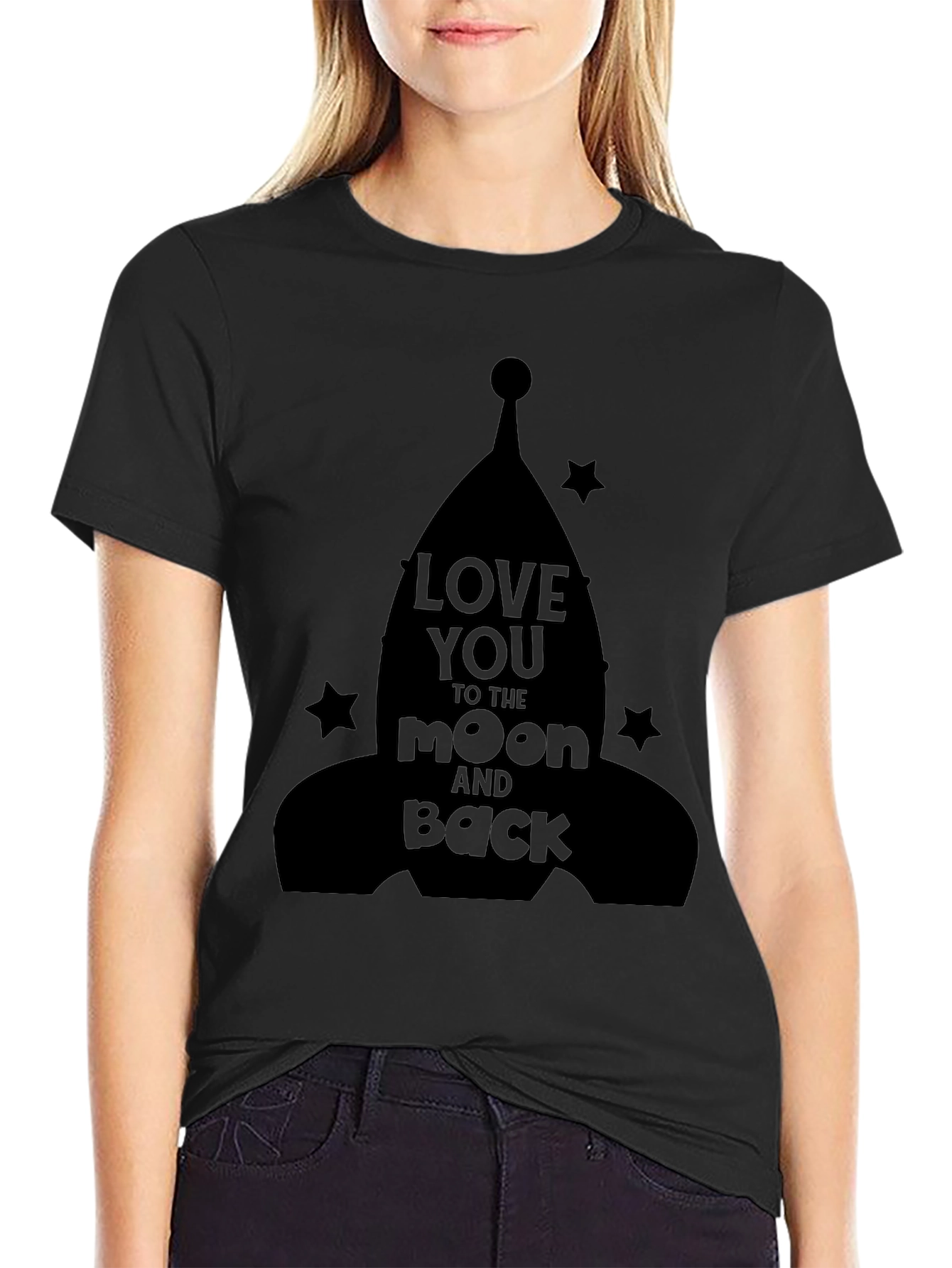 Love You to the Moon and Back Black T-Shirt