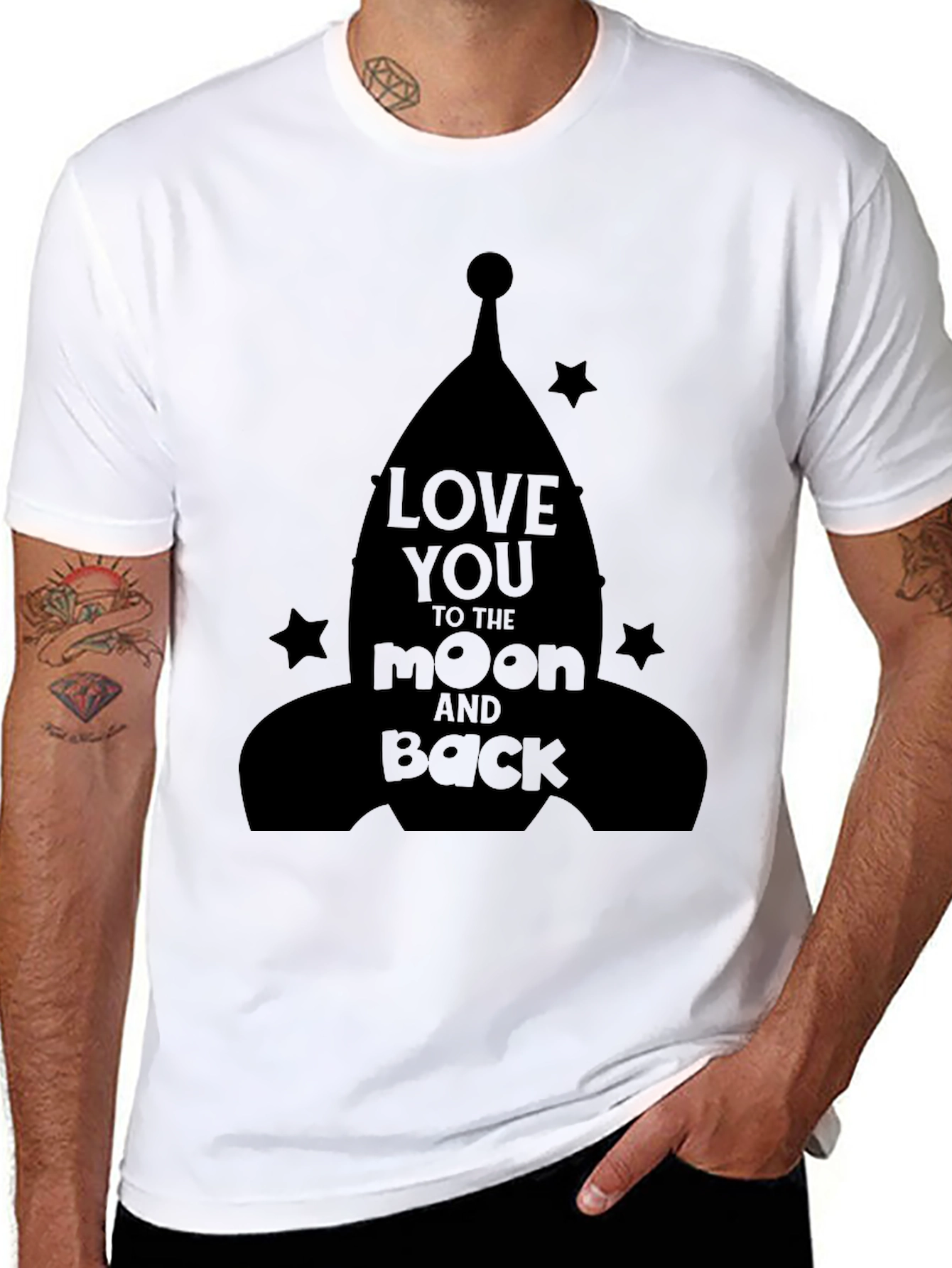 Love You to the Moon and Back Black T-Shirt