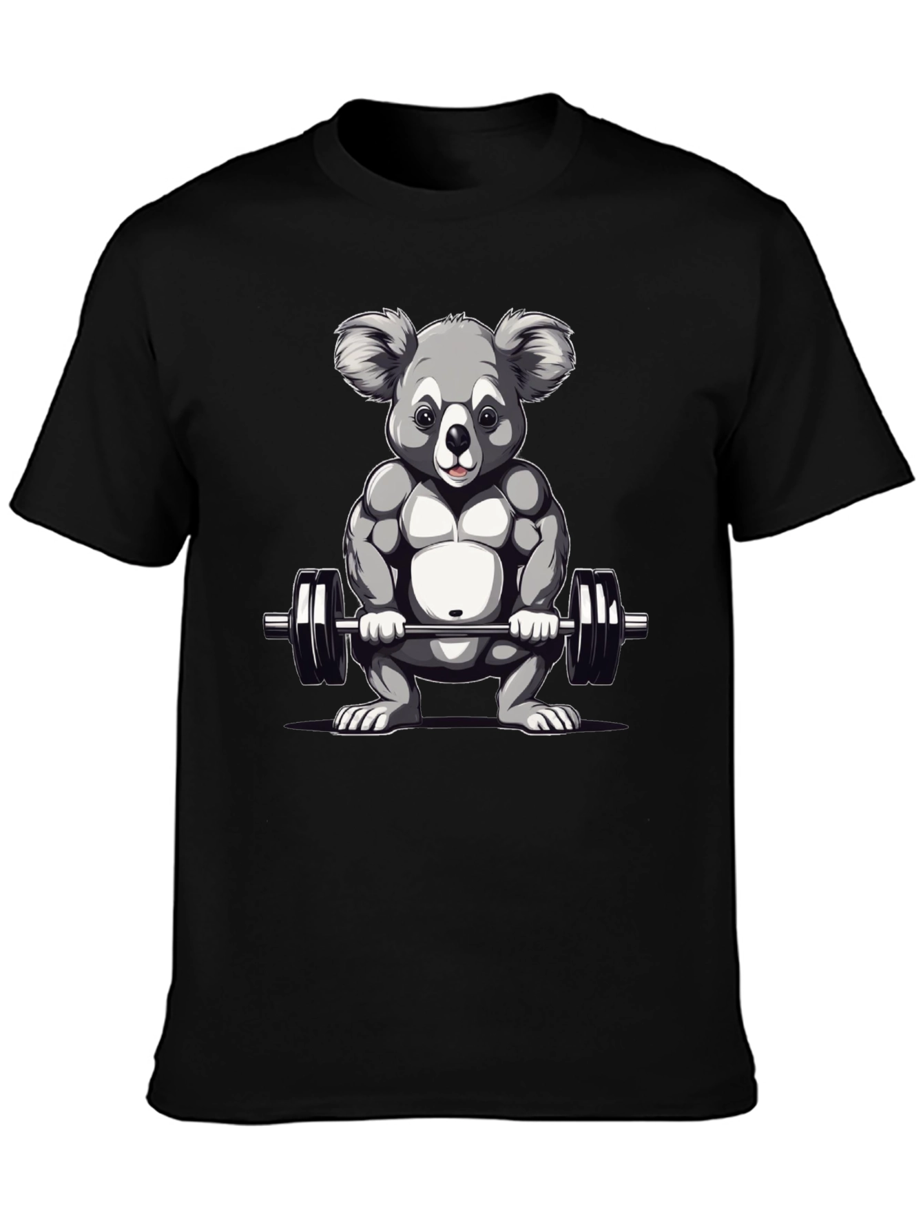 Koala Weightlifter Graphic Tee - Black