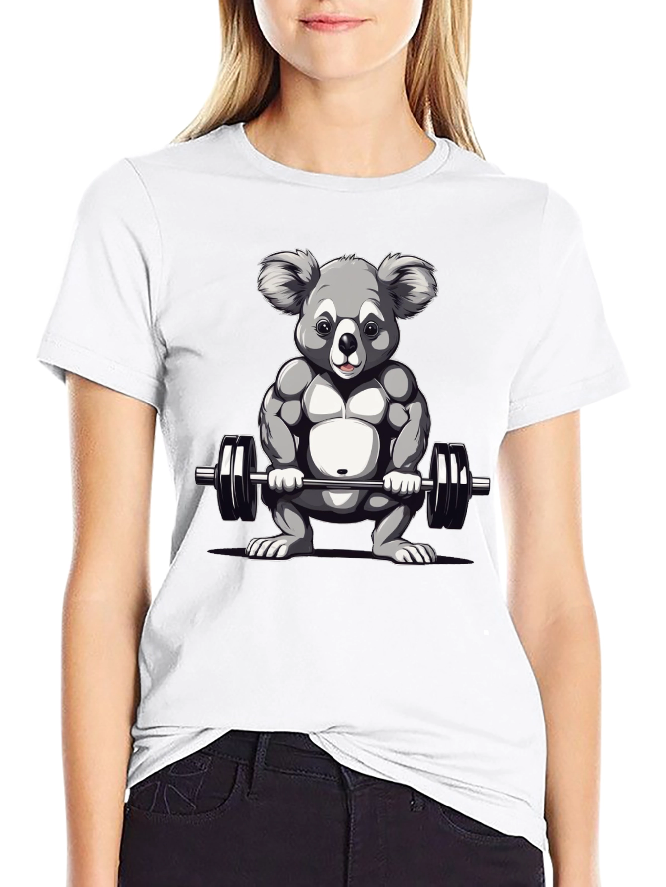 Koala Weightlifter Graphic Tee - Black
