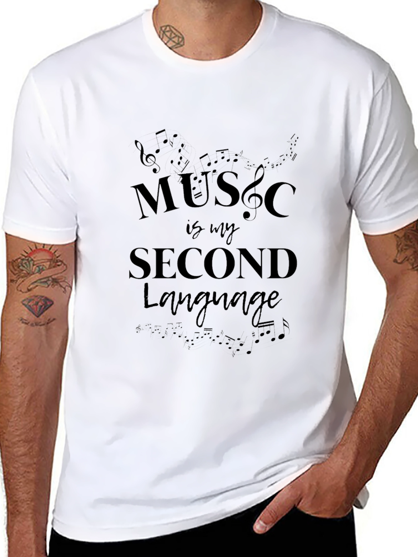 Music is My Second Language Graphic Tee