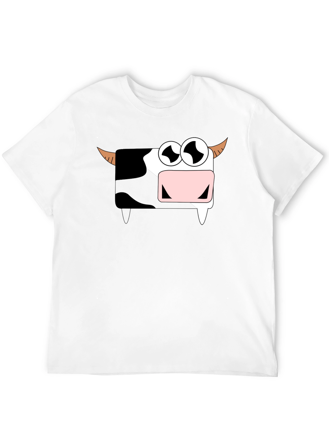 Funny Cartoon Cow Graphic T-Shirt - Black