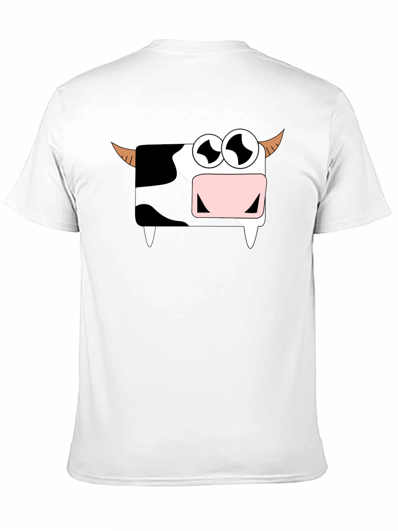 Funny Cartoon Cow Graphic T-Shirt - Black