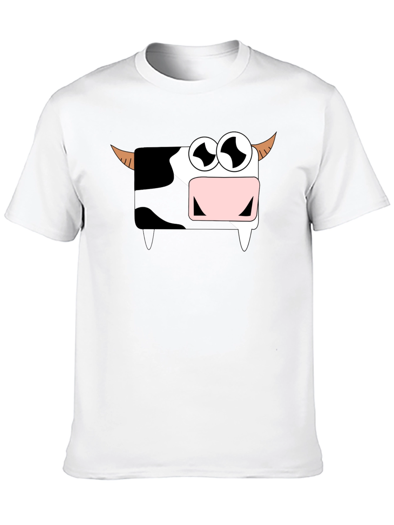 Funny Cartoon Cow Graphic T-Shirt - Black