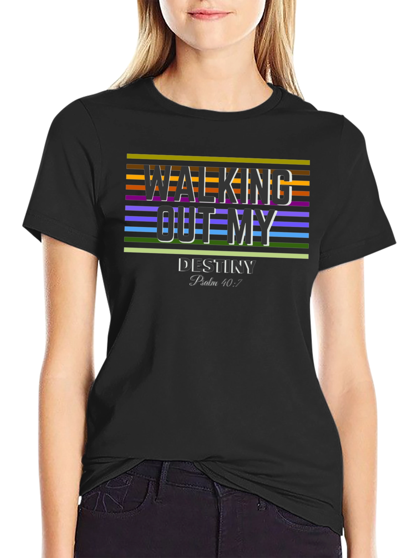 Walking Out My Destiny Graphic Tee - Black