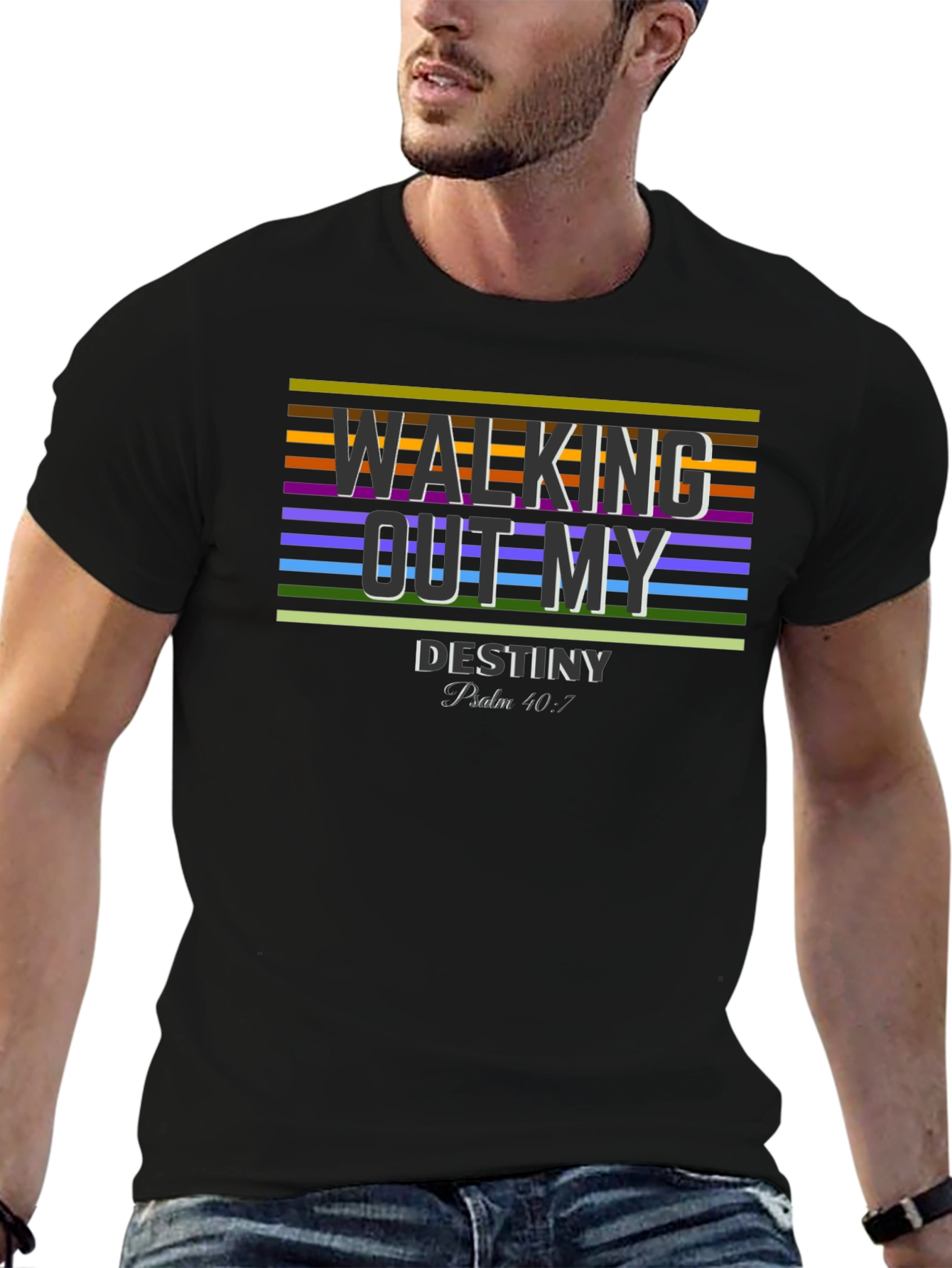 Walking Out My Destiny Graphic Tee - Black