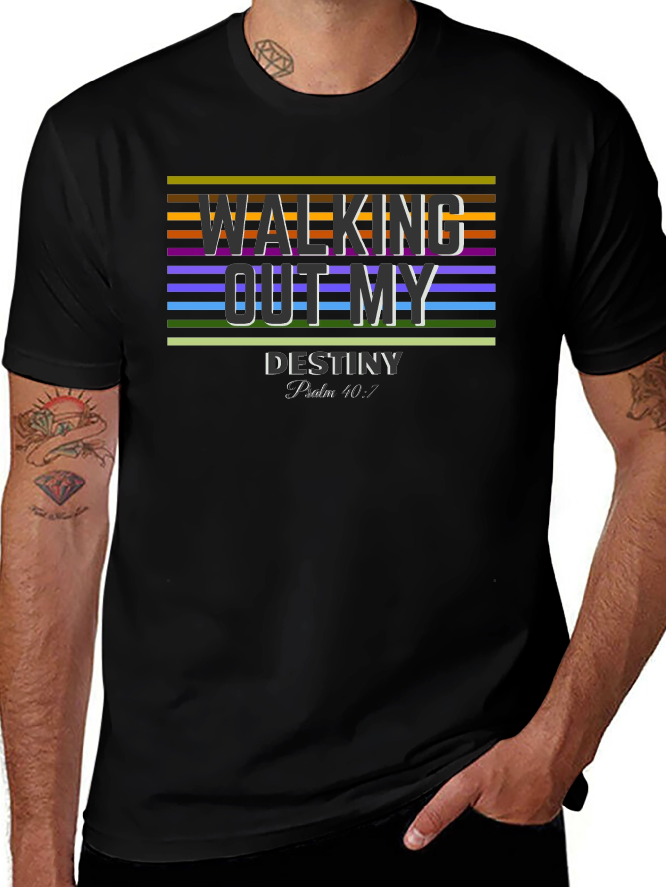 Walking Out My Destiny Graphic Tee - Black