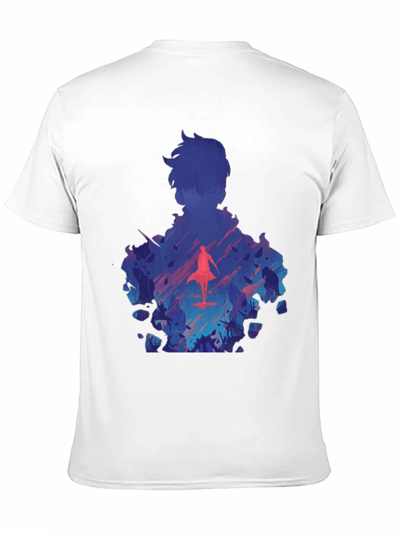 Anime Silhouette Graphic Print Black T-Shirt