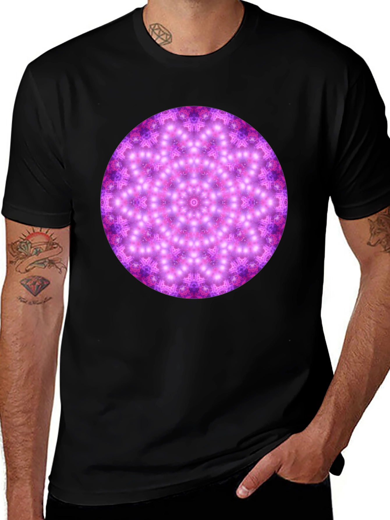 Cosmic Mandala Black T-Shirt