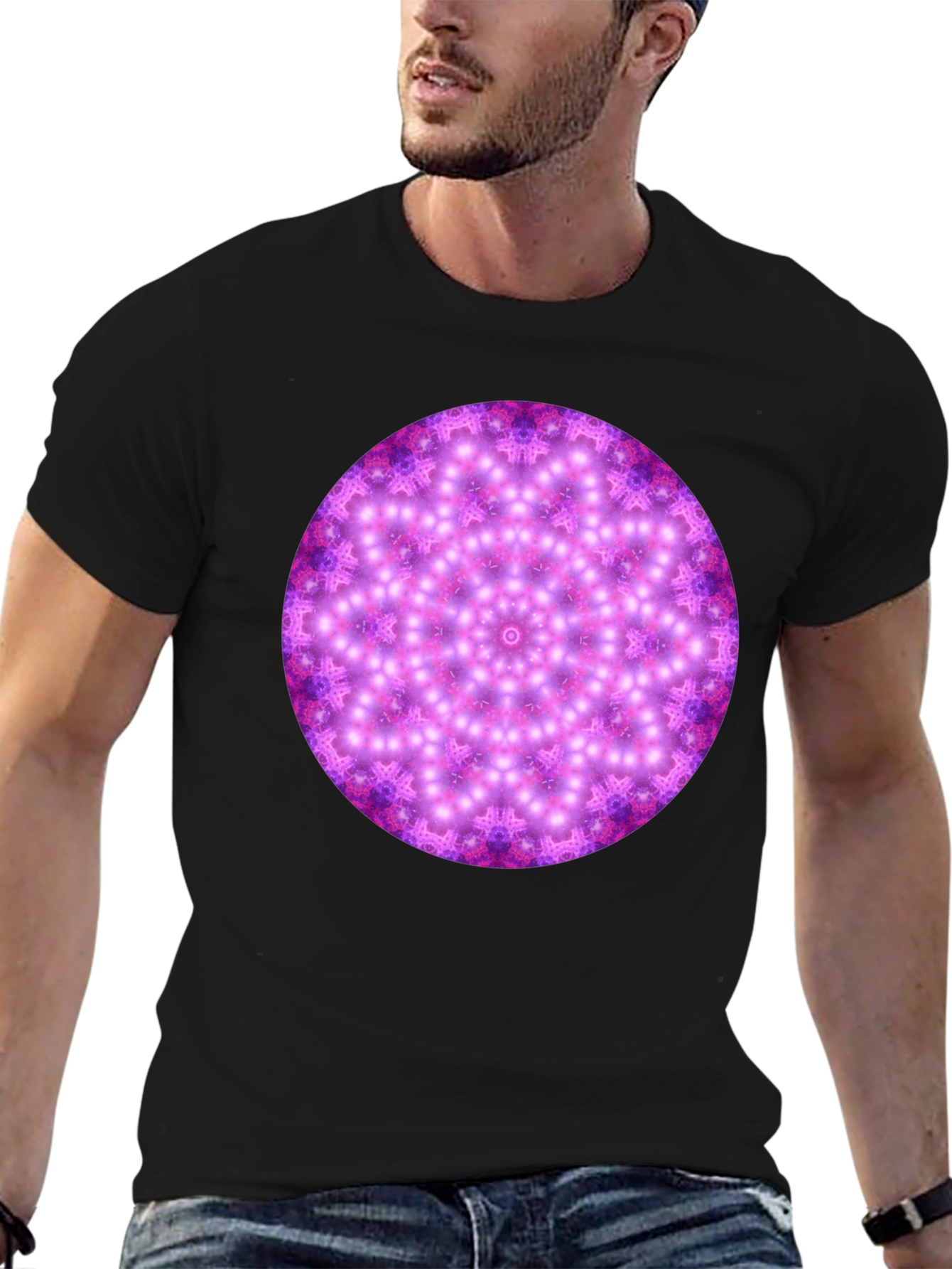 Cosmic Mandala Black T-Shirt