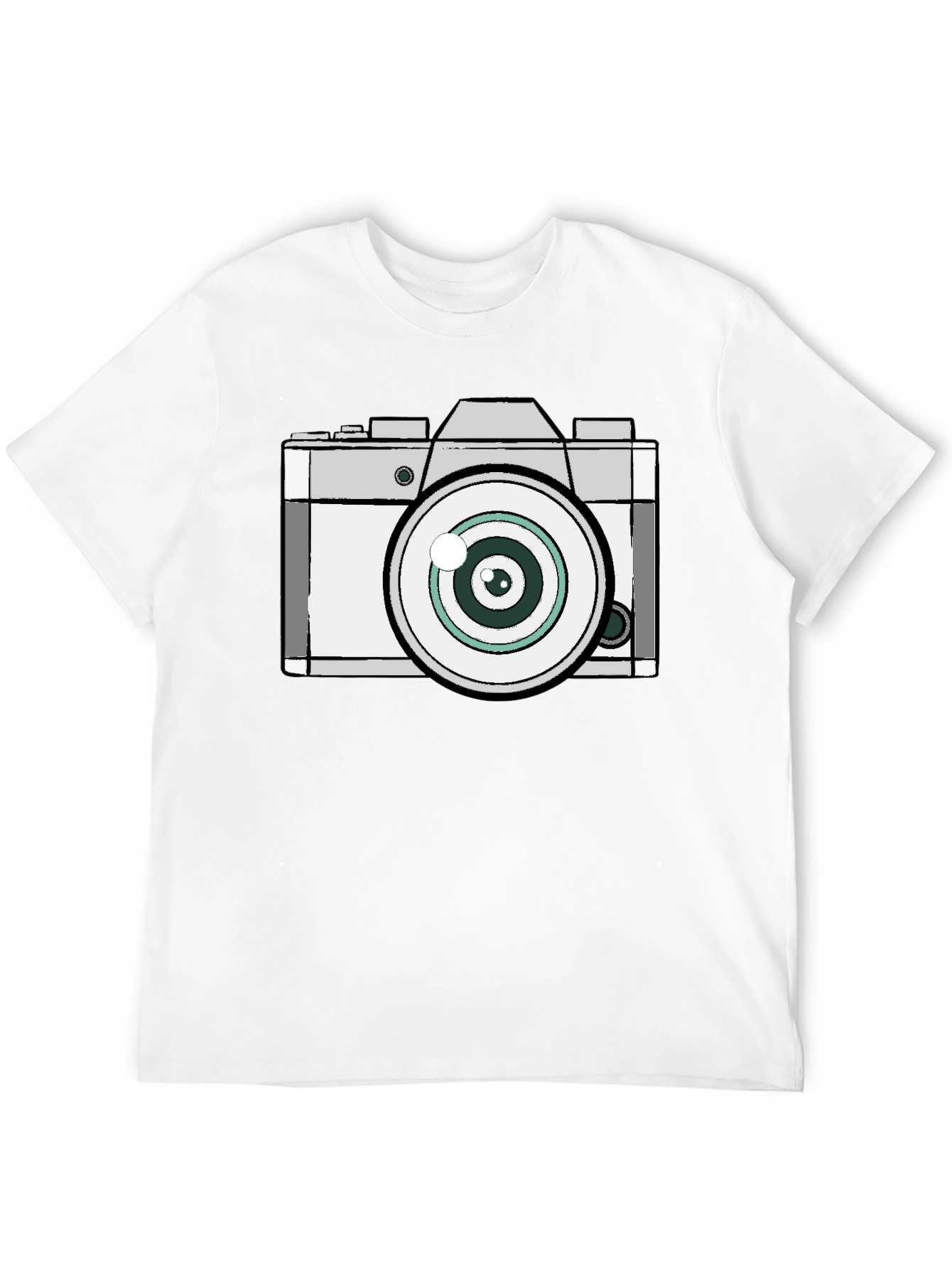 Retro Camera Graphic Black T-Shirt