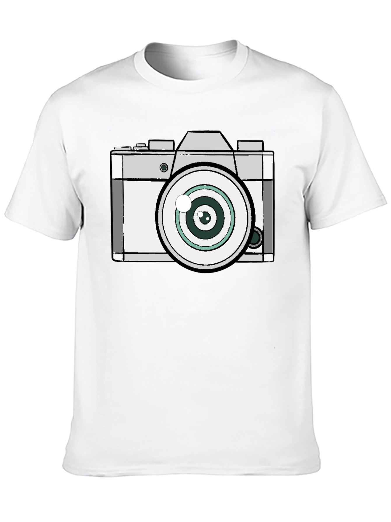 Retro Camera Graphic Black T-Shirt