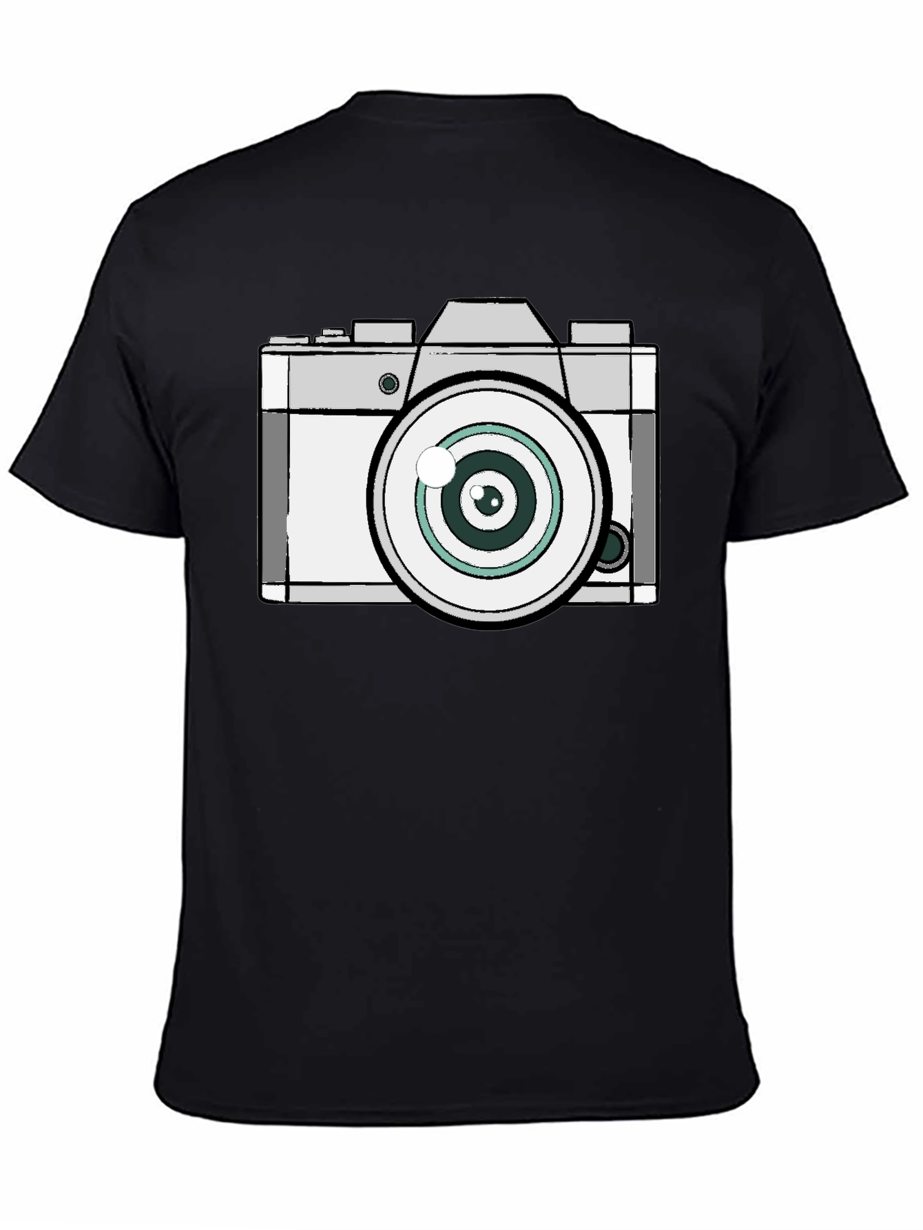 Retro Camera Graphic Black T-Shirt