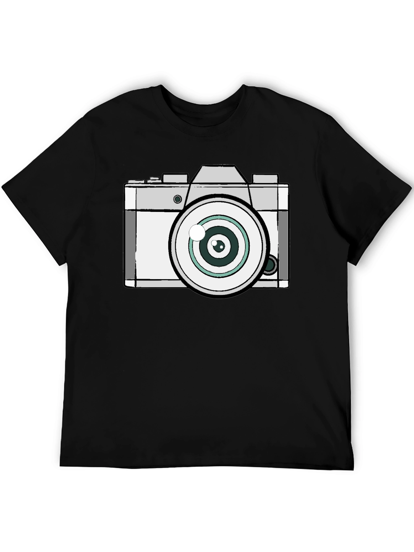 Retro Camera Graphic Black T-Shirt