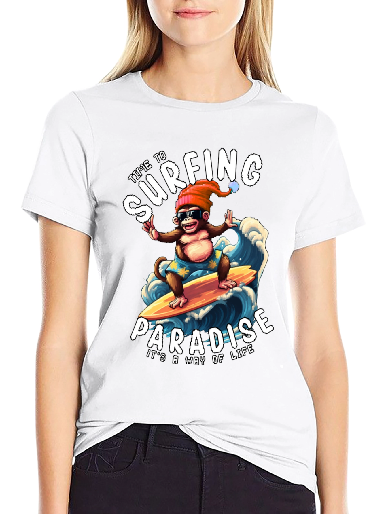 Surfing Monkey Graphic Tee
