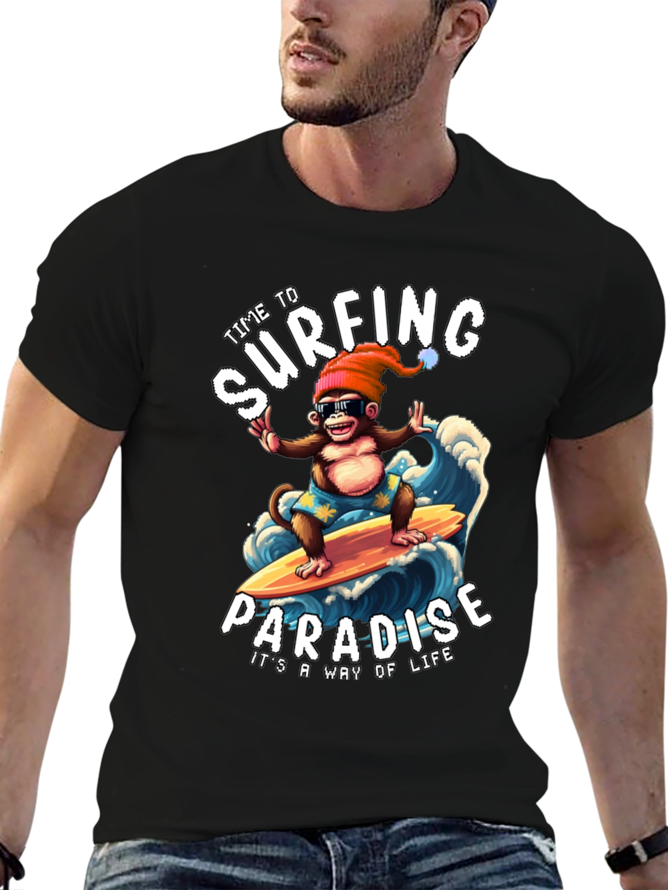 Surfing Monkey Graphic Tee