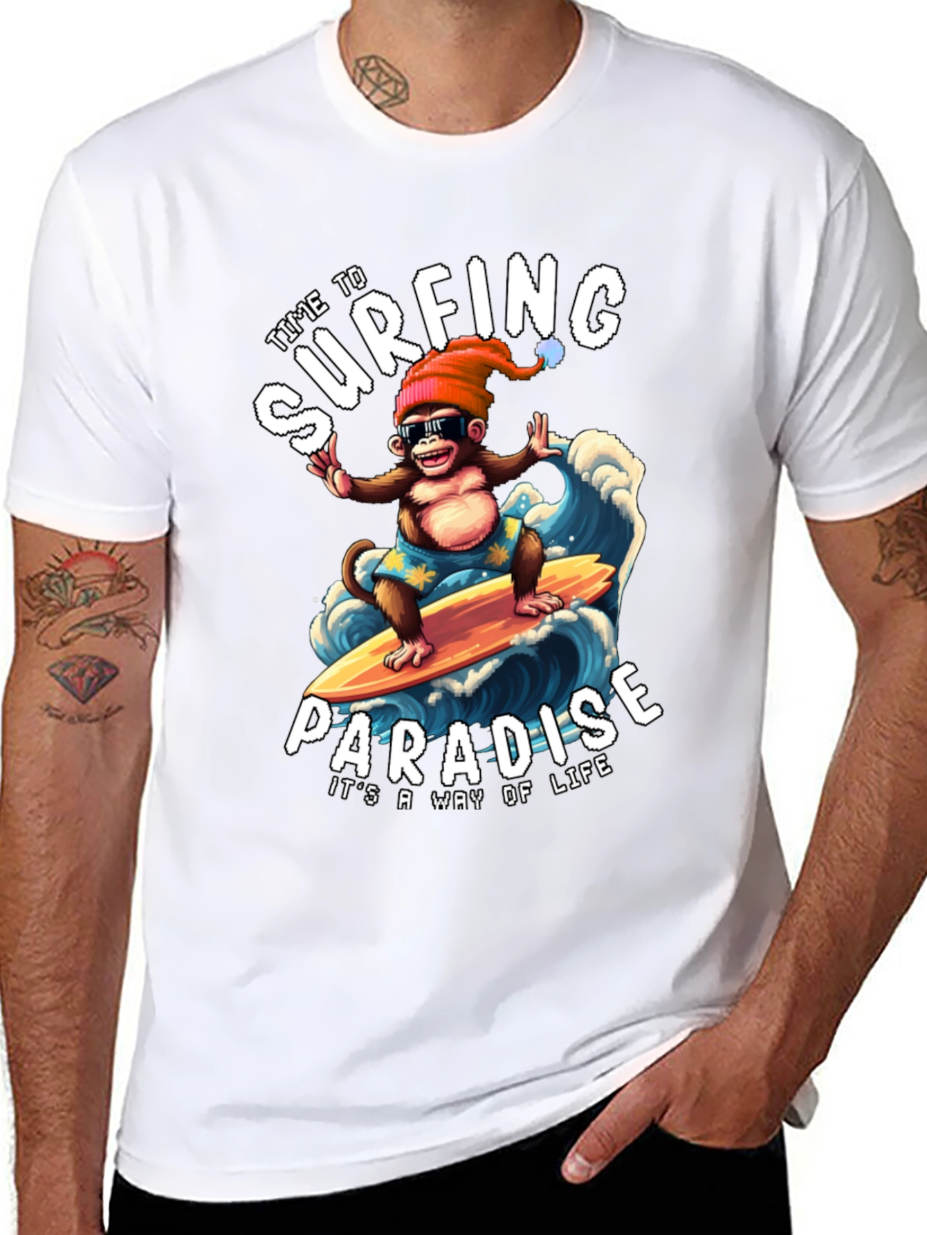 Surfing Monkey Graphic Tee