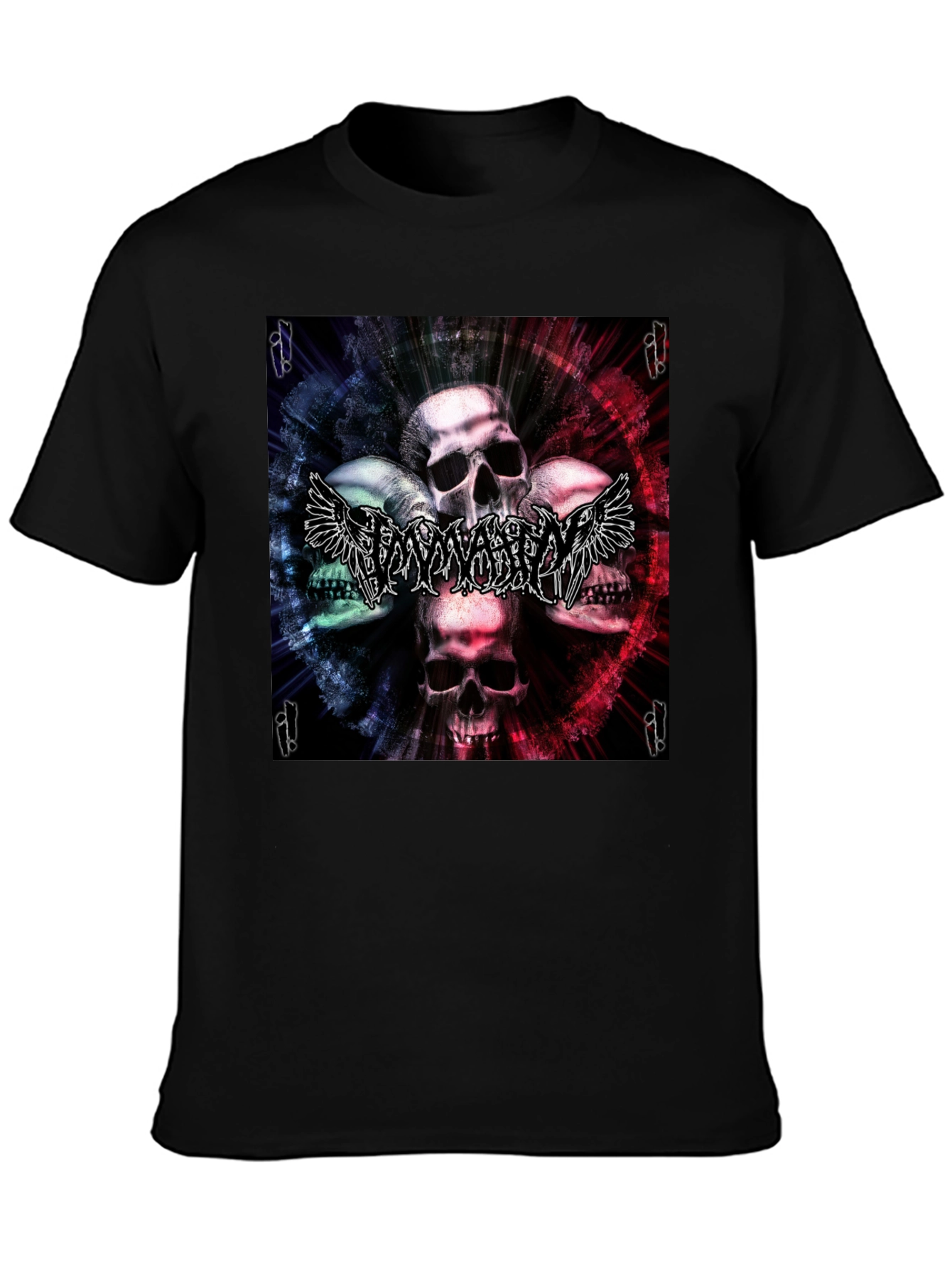 Skull & Wings Graphic T-Shirt - Black